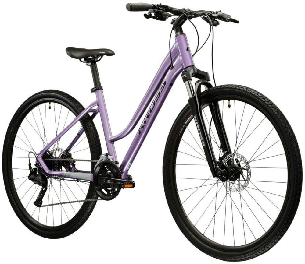 Kross Crossrad »Crossrad Damen 28" Evado 5.0 lila 18 Gänge« 18 Gang Shimano CUES U3020 Schaltwerk Kettenschaltung