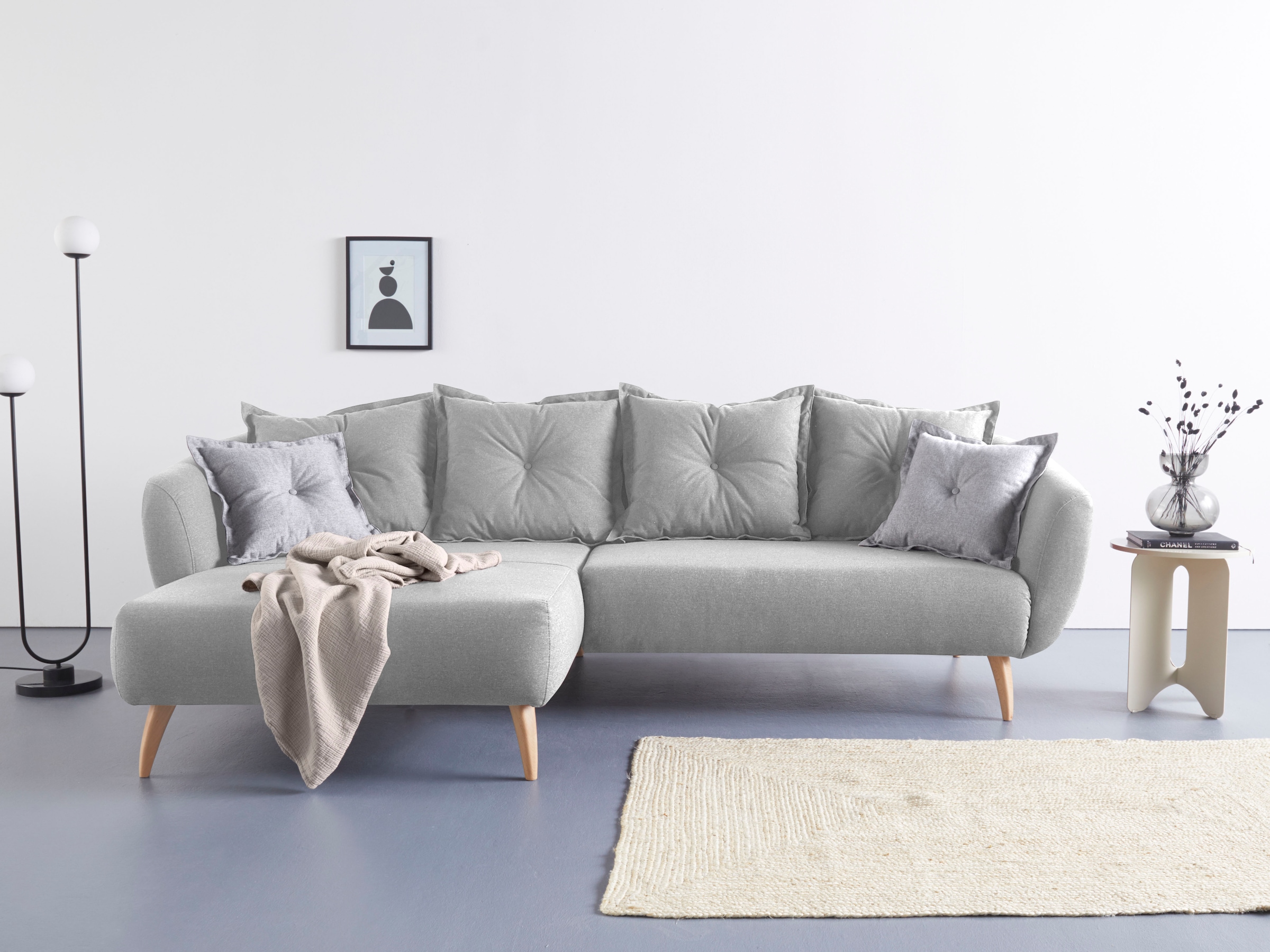 Home affaire Ecksofa "Baggio formschöne Polsterecke, bequem, Breite 277cm, günstig online kaufen