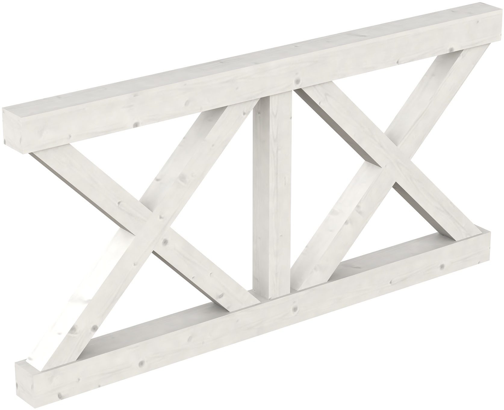 Brüstungsgeländer SKANHOLZ, H:84cm L:170cm, weiß, Geländer, "Andreaskreuz", für die Front