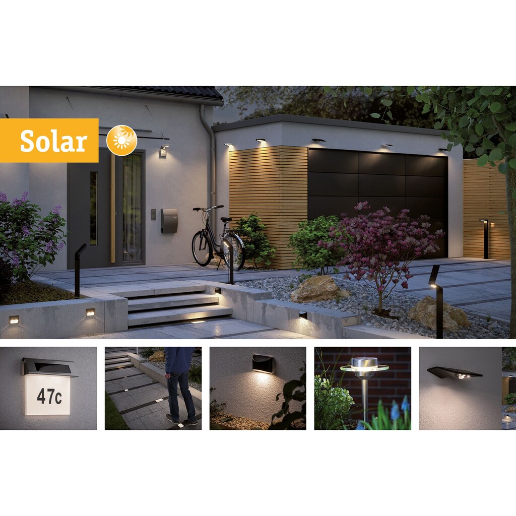 Paulmann LED Außen-Wandleuchte »Solar Hausnummer«, 1 flammig-flammig