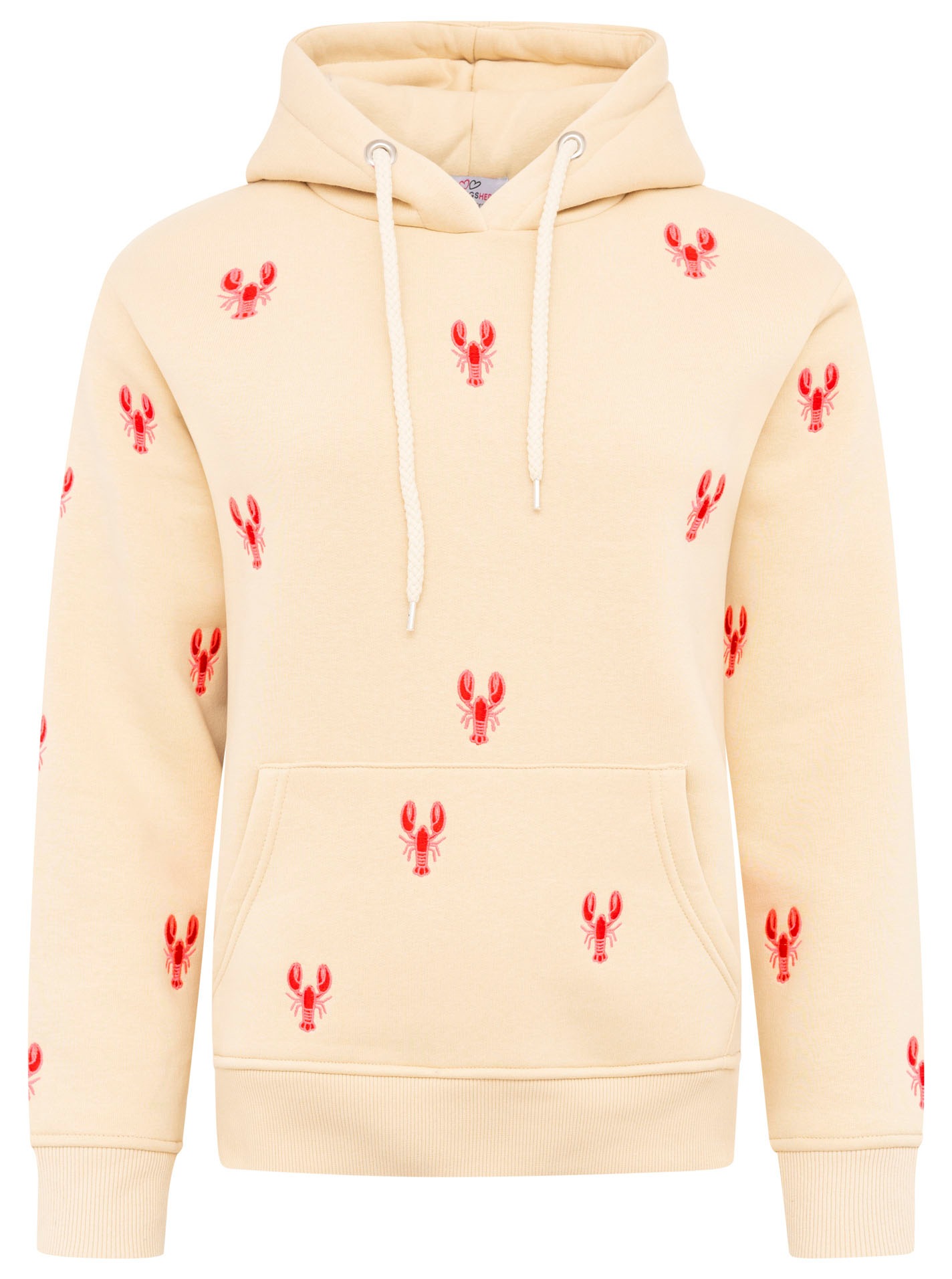 Zwillingsherz Kapuzensweatshirt, Hummer-Stickerei, Kapuze, Kordelzug, Baumw günstig online kaufen