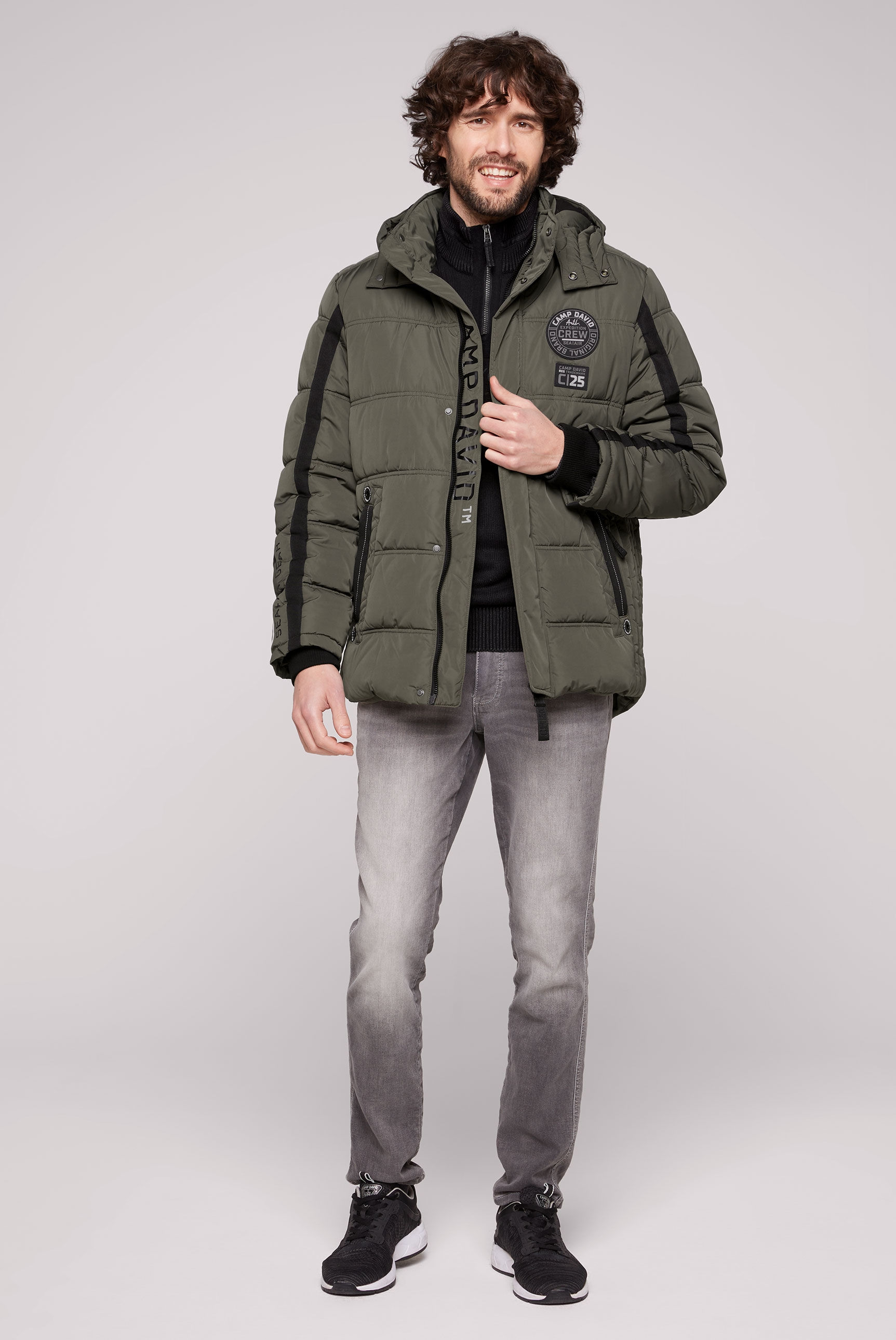 CAMP DAVID Outdoorjacke mit Kapuze mit Windbreaker-Bündchen im Ärmel