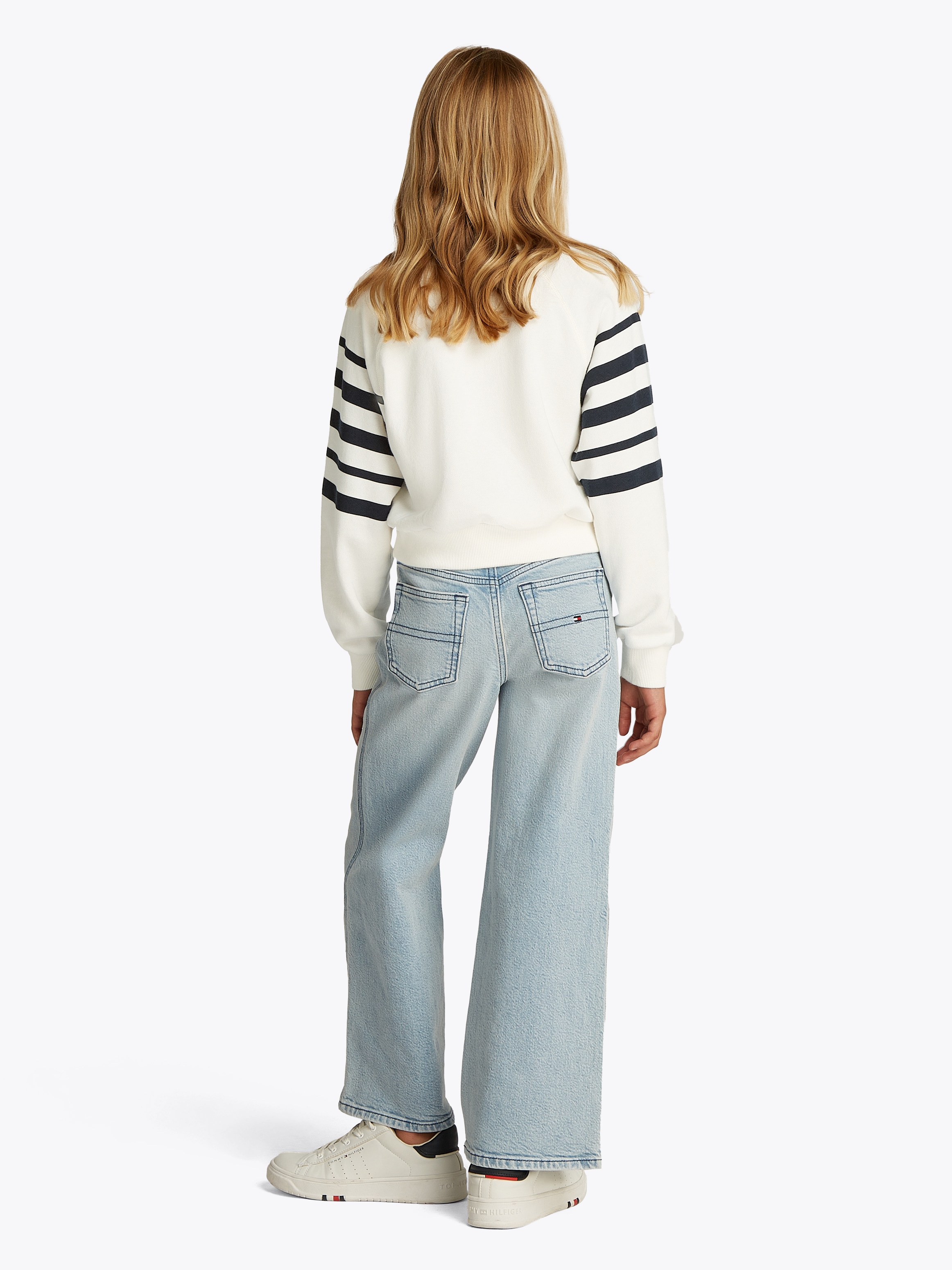 Tommy Hilfiger Sweatshirt »TOMMY SCRIPT CN SWEATSHIRT«, mit Logostickerei, mit Streifenmuster