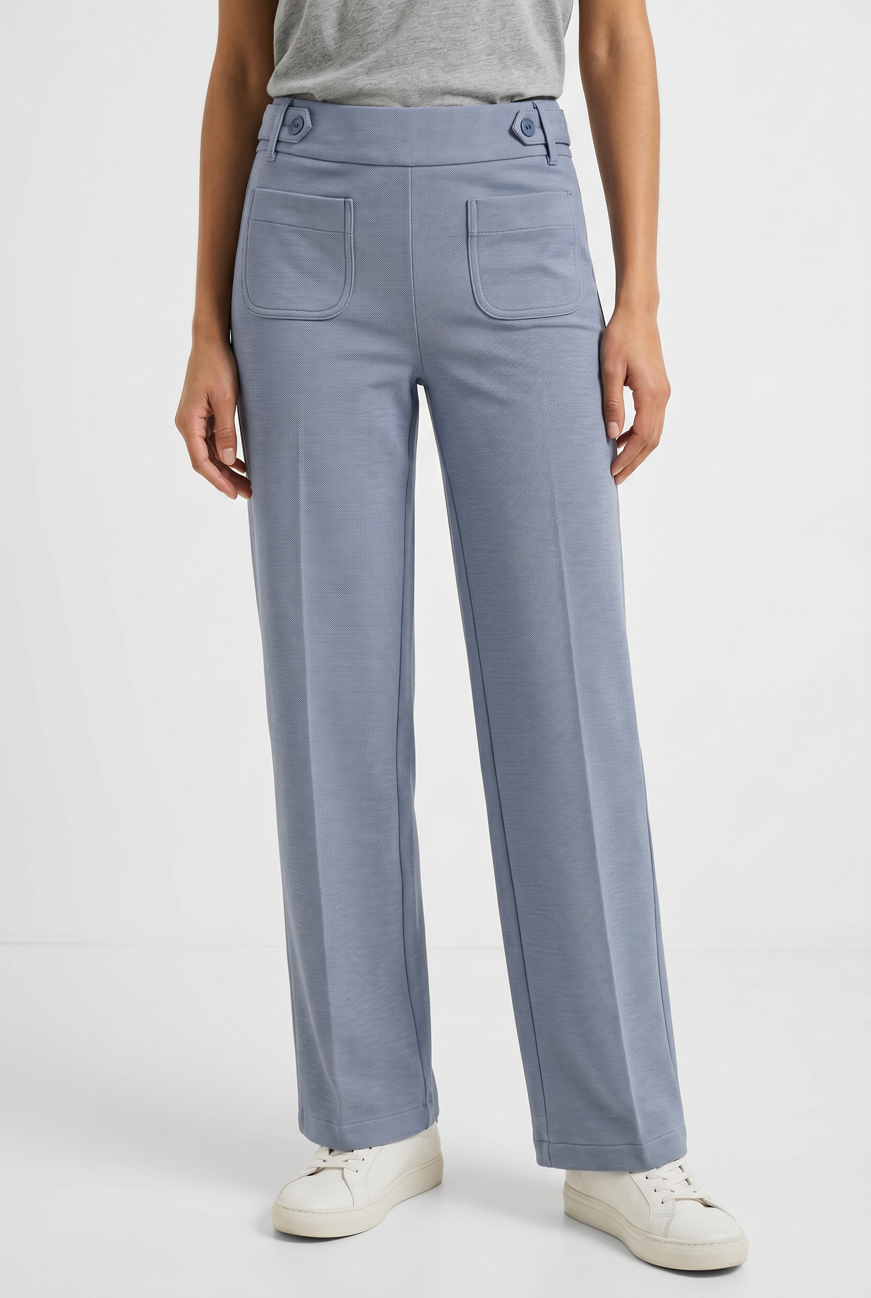 STREET ONE Stoffhose Wide Leg Hose mit Knopf-Details