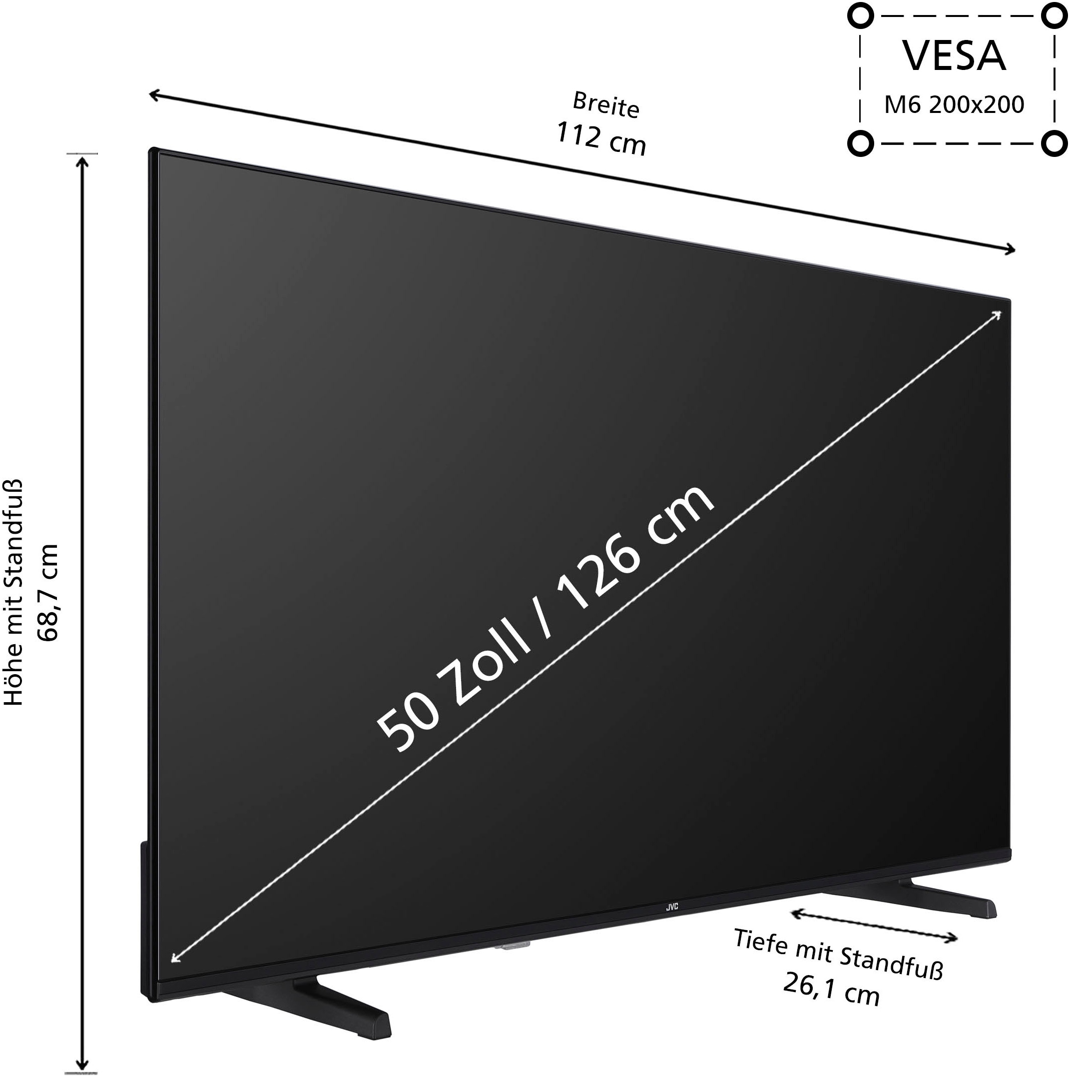 JVC LED-Fernseher, 126 cm/50 Zoll, 4K Ultra HD, Smart-TV