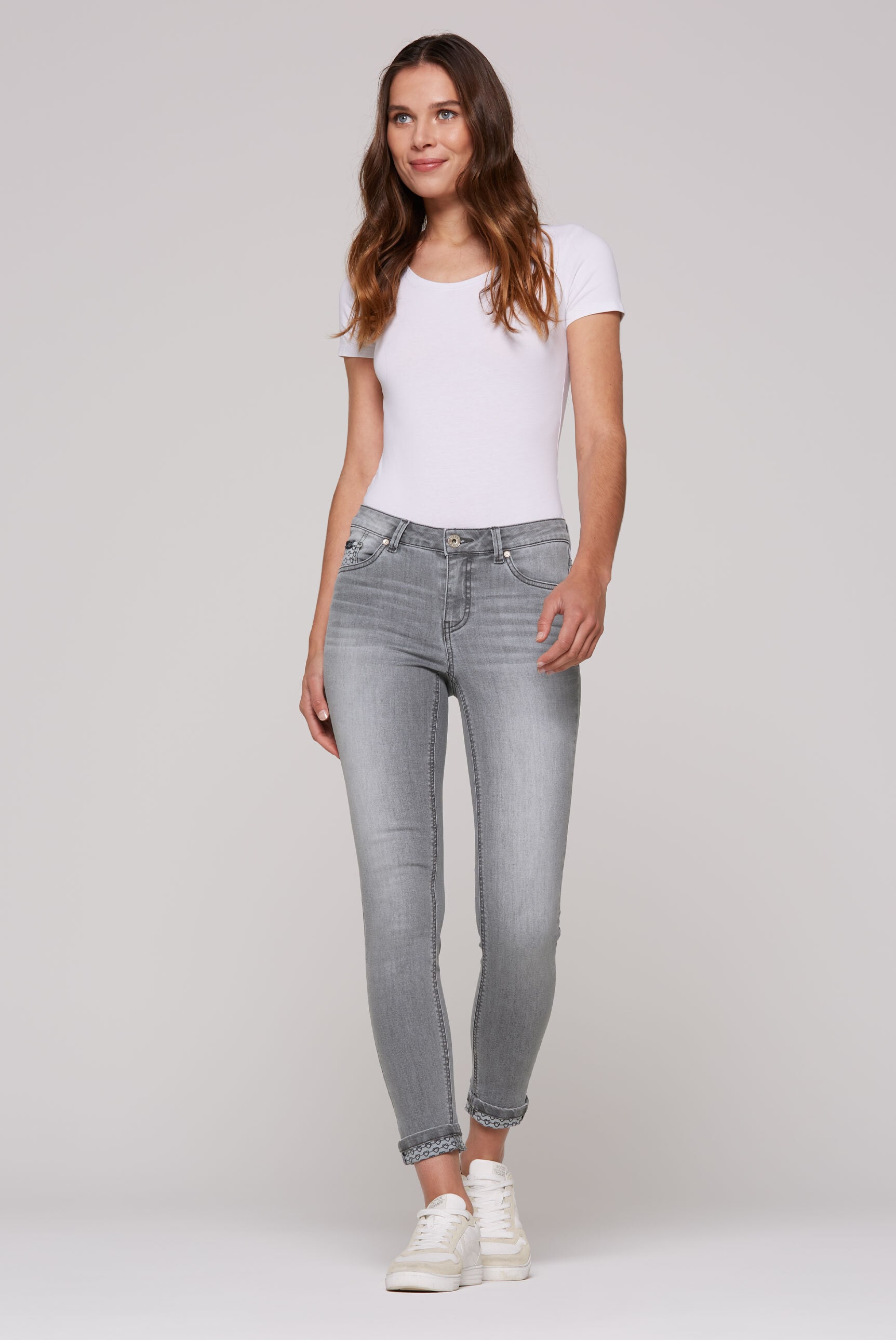 SOCCX Slim-fit-Jeans, mit Turn-Up Saum