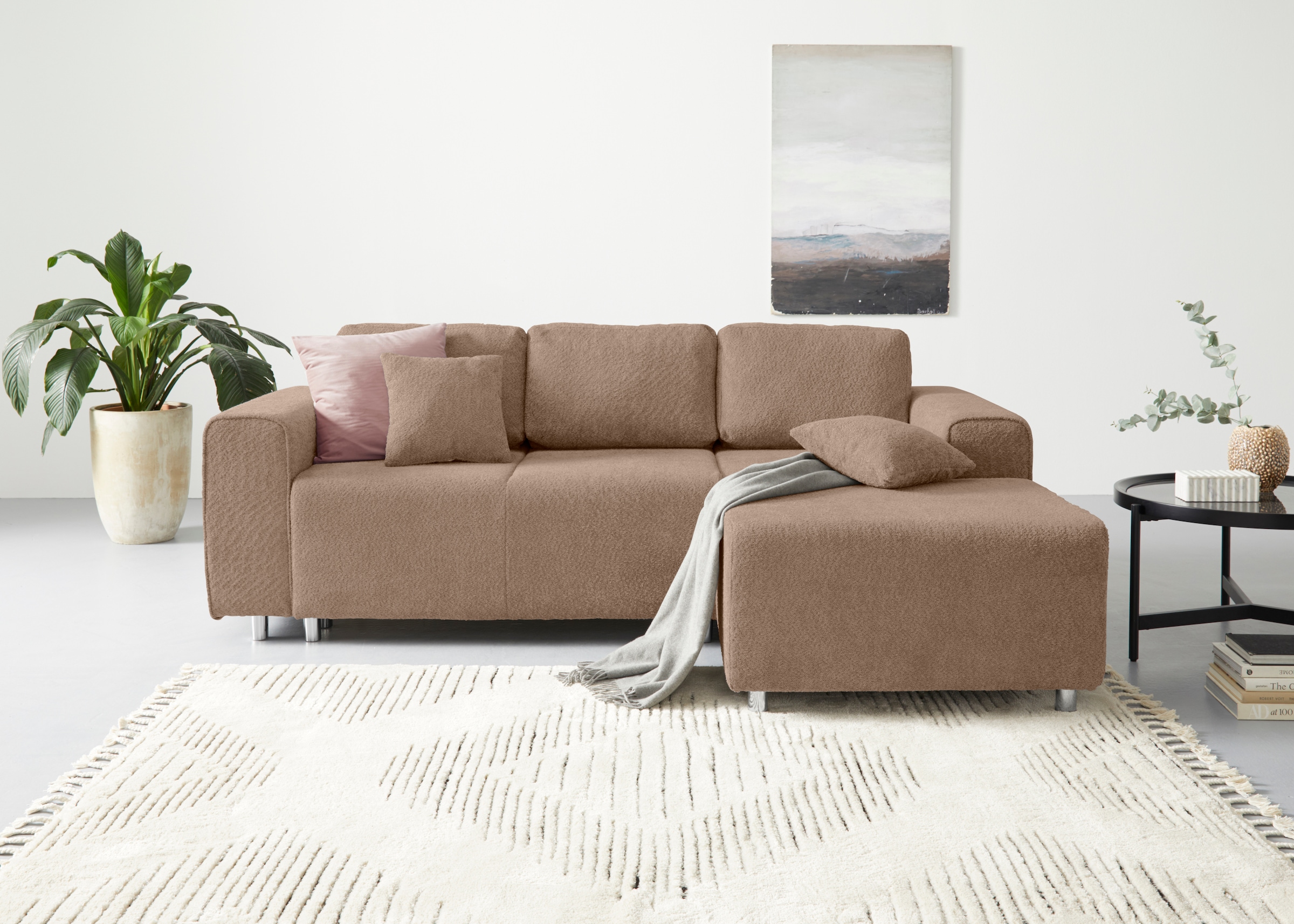 Home affaire Ecksofa "Györ", L-Form, wahlweise mit Bettfunktion und Bettkas günstig online kaufen