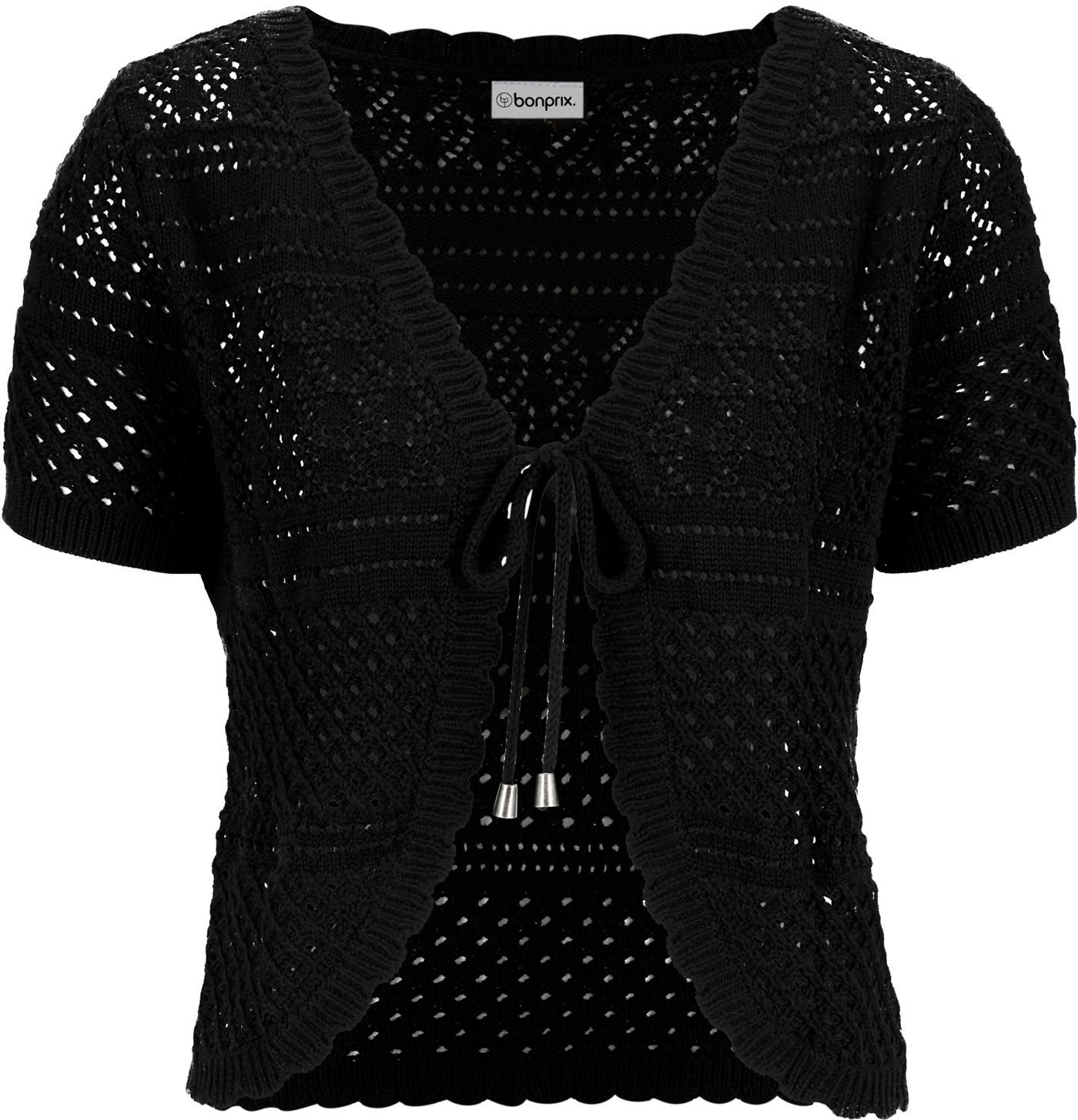 bonprix Bolero figurbetonte Slim fit Schnittform, feines Ajour-Strickmuster