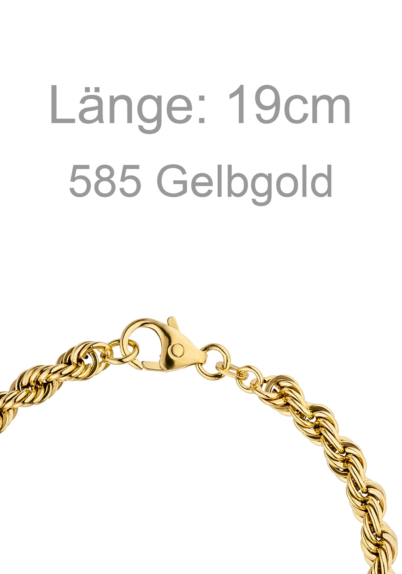 JOBO Armband »Kordelarmband« 585 Gold 3,2 mm 19 cm