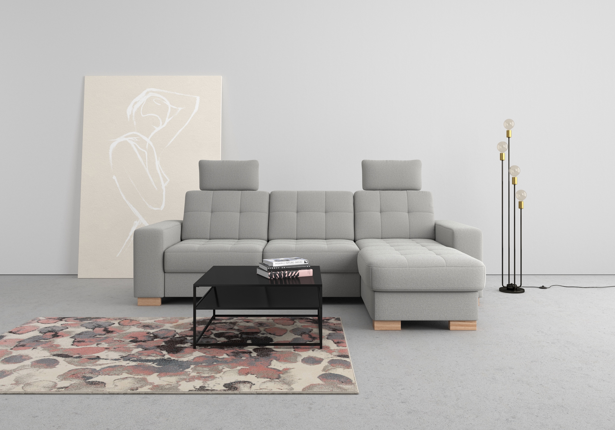 sit&more Ecksofa "Quincy L-Form" wahlweise mit Bettfunktion und Bettkasten günstig online kaufen