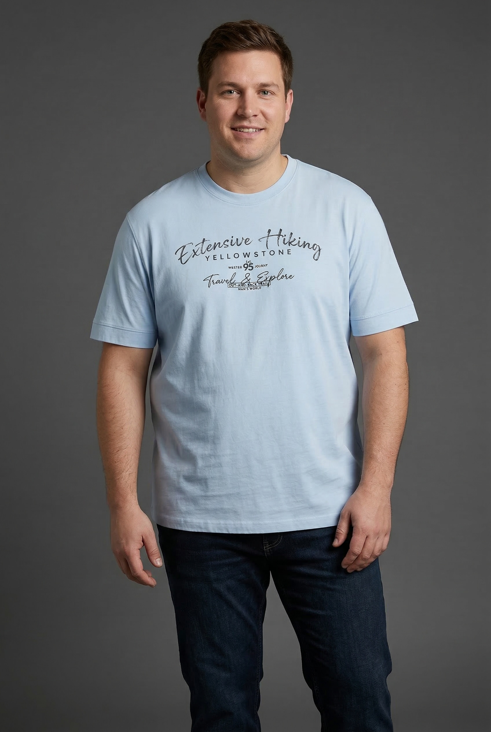 Man's World Plus Rundhalsshirt »auch in Grosse Größen bis Gr. 7XL Ärmel-Fit« Regular Fit, Kurzarm, mit Rundhalsausschnitt, bedruckt
