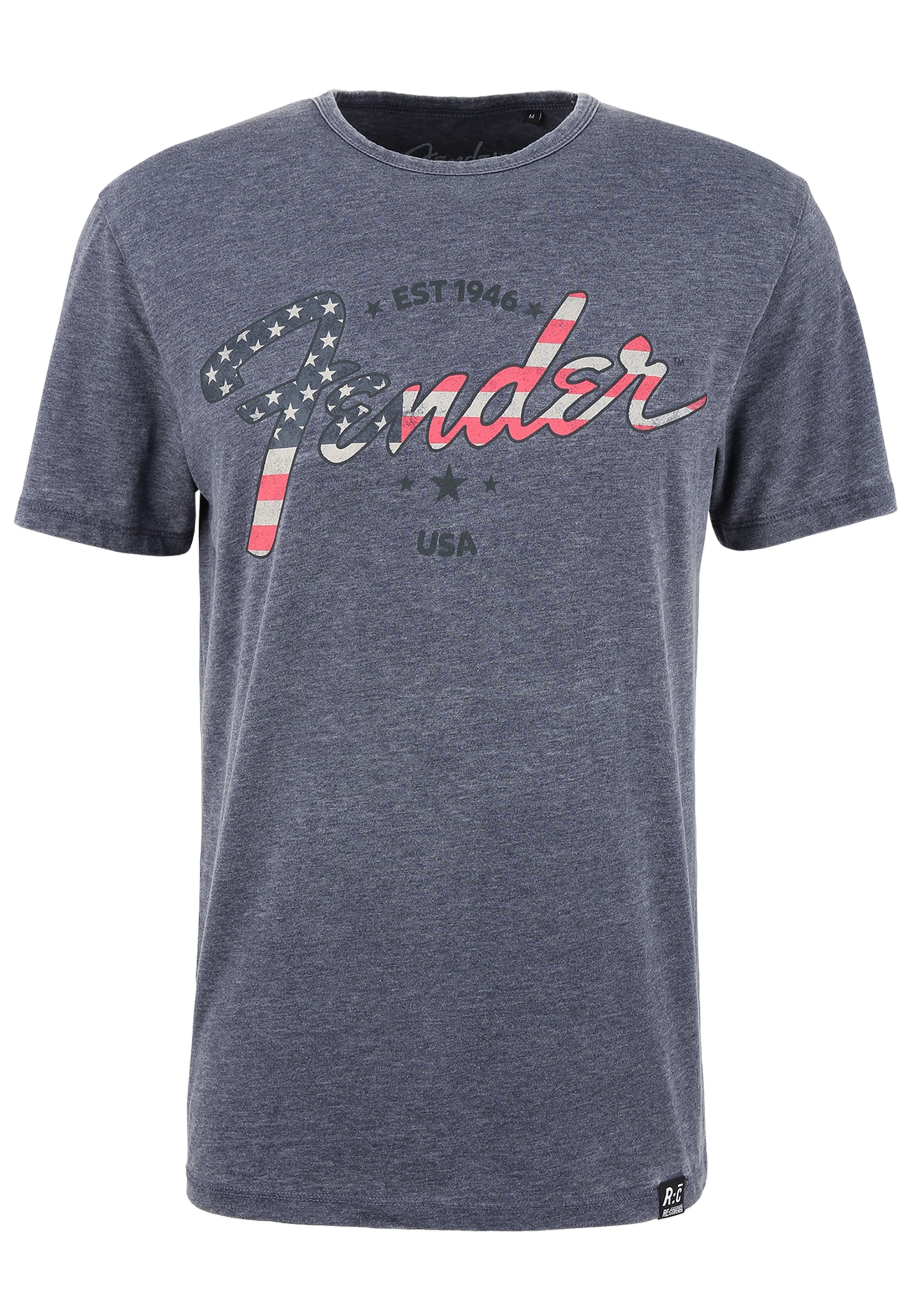 Recovered T-Shirt »Fender American Flag Logo«, mit Fender-Logo im Vintage-Stil