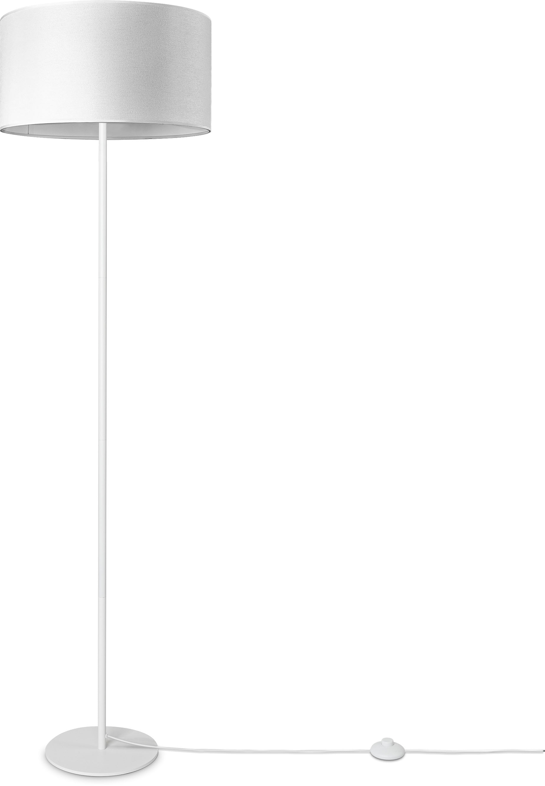 Paco Home Stehlampe »LUCA CANVAS UNI COLOR«, Leuchtmittel E27 | ohne Leuchtmittel, Lampenschirm Stoff Wohnzimmer Leselampe Büro E27 Stehlampe Skandi