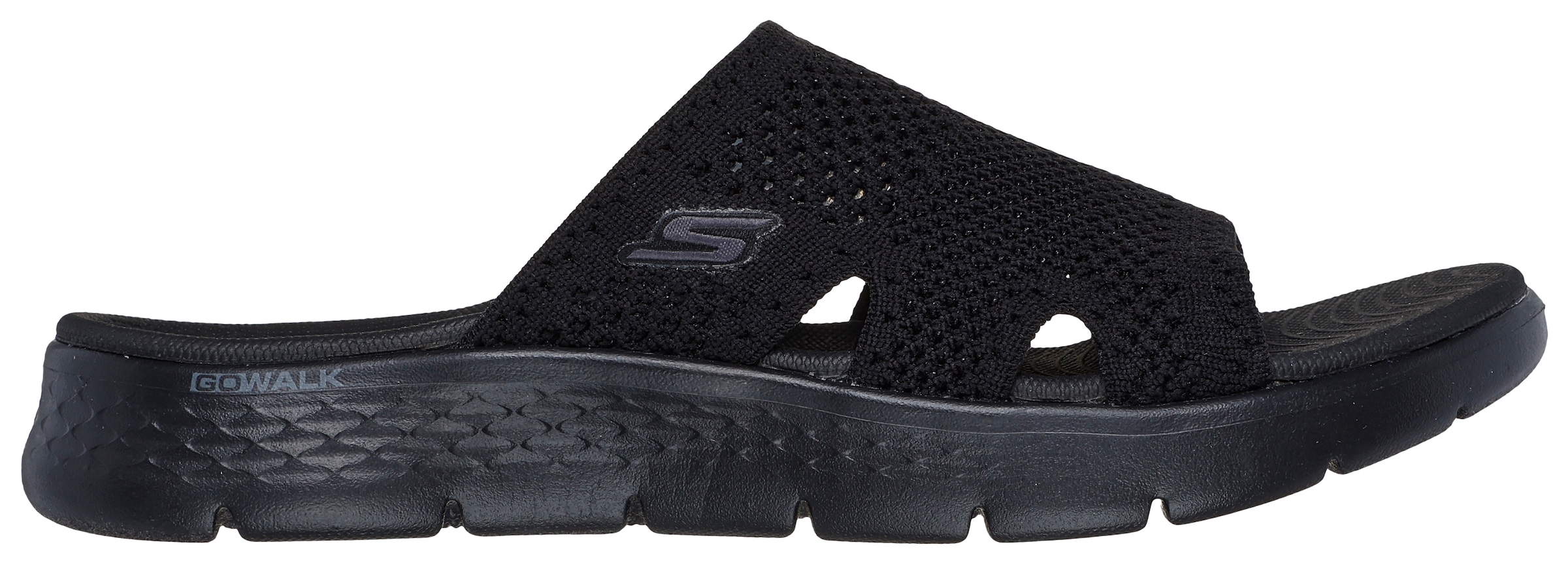 Skechers Pantolette »GO WALK FLEX SANDAL-ELATION«, Keilabsatz, Sommerschuh, Schlappen mit Goga Mat Footbed