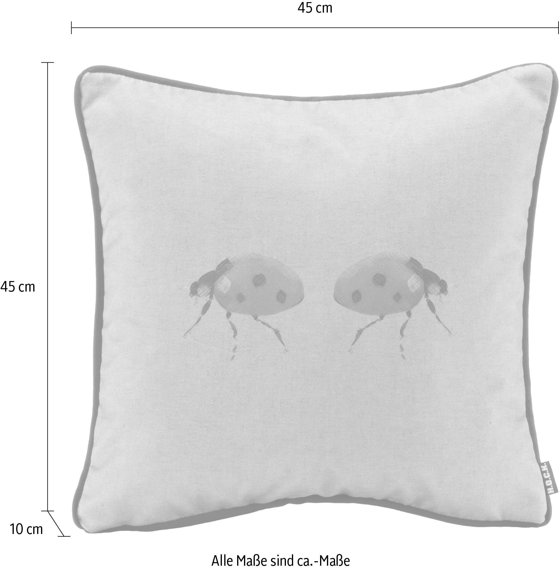 H.O.C.K. Dekokissen »Marienkäfer«, changierender Samt, Kissenhülle mit Füllung, 1 Stück