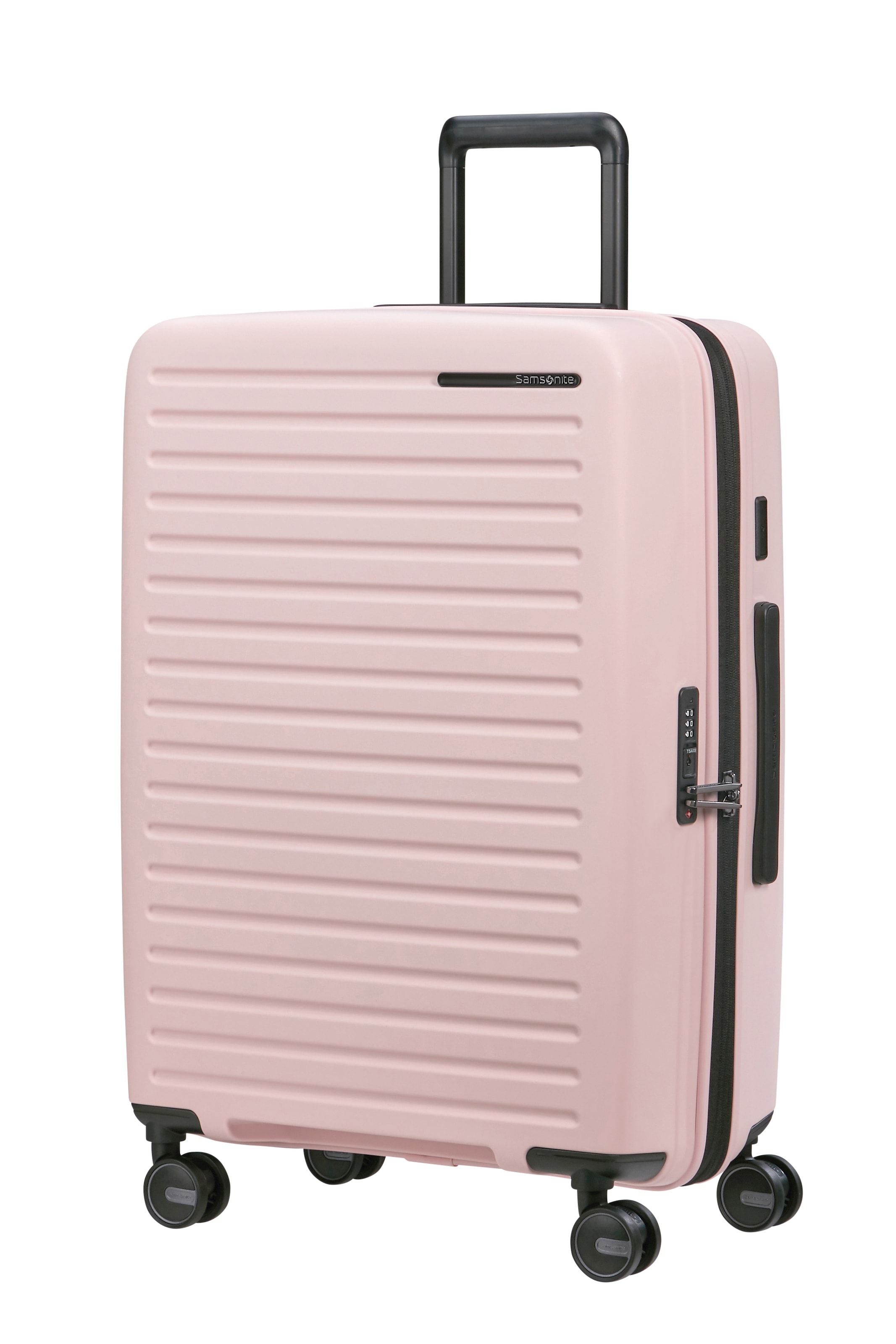 Samsonite Hartschalen-Trolley "RESTACKD" 71 l 4 Rollen mit fester Trennwand und verstellbaren Packgurten