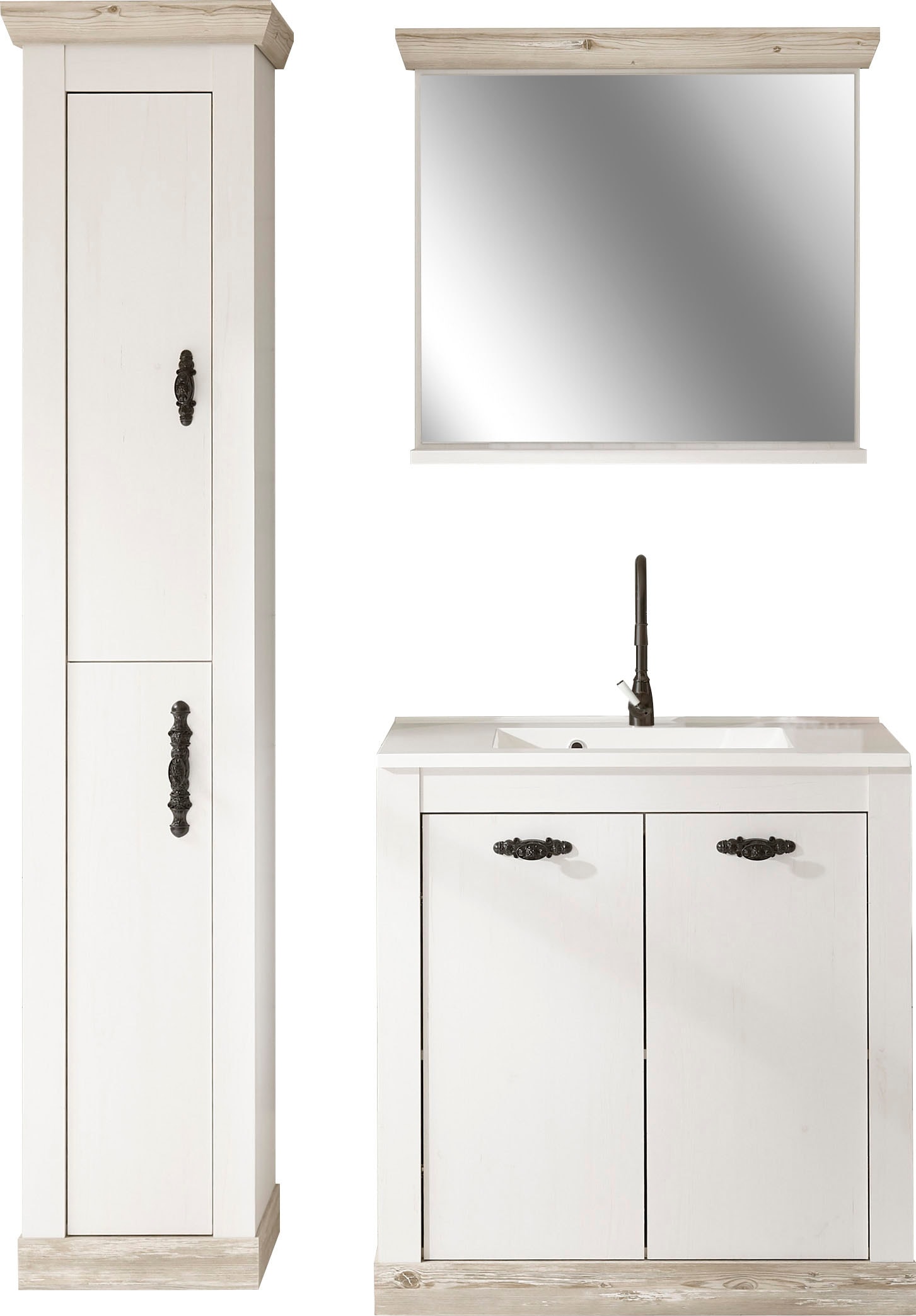 Home affaire Badmöbel-Set "Florenz, Bad im Landhausstil, 3-teiliges Badezim günstig online kaufen