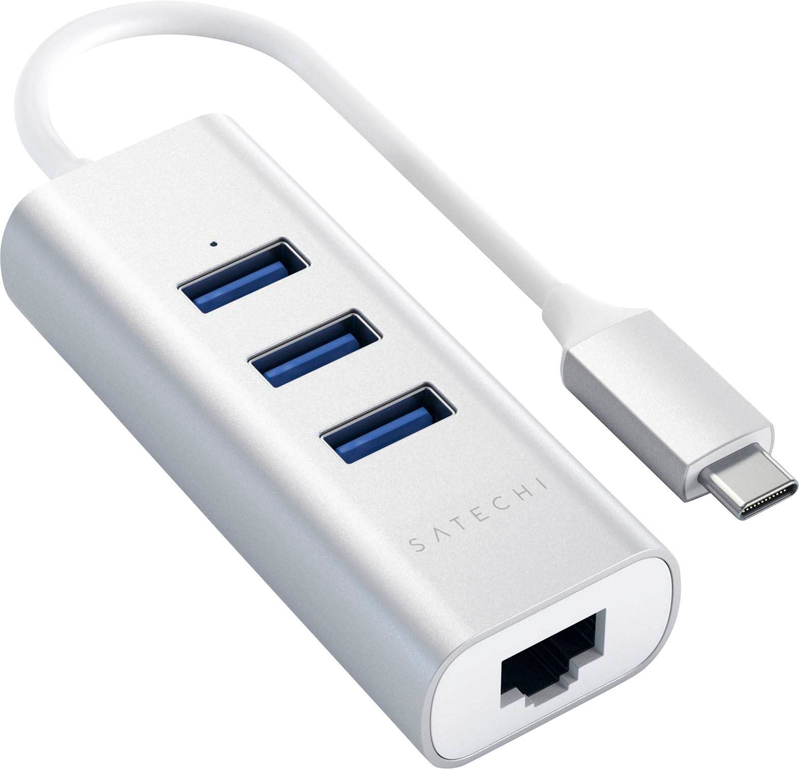 Satechi USB-Adapter »Type-C 2-in-1 3 Port USB 3.0 Hub & Ethernet«, USB 3.0 Typ A-RJ-45 (Ethernet) zu USB Typ C