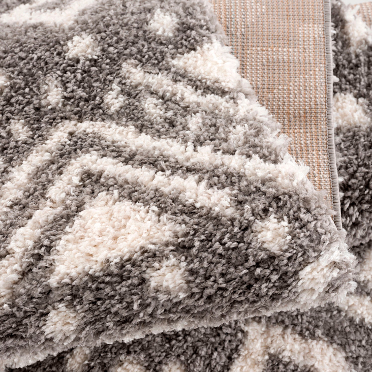 Hochflor-Teppich CARPET CITY "Pulpy 541" Gr. 34, grau, B:80cm H:30mm L:300cm, Kunstfaser, Teppiche, Fransenteppich, besonders weich, mit Fransen, Ethno Look 3