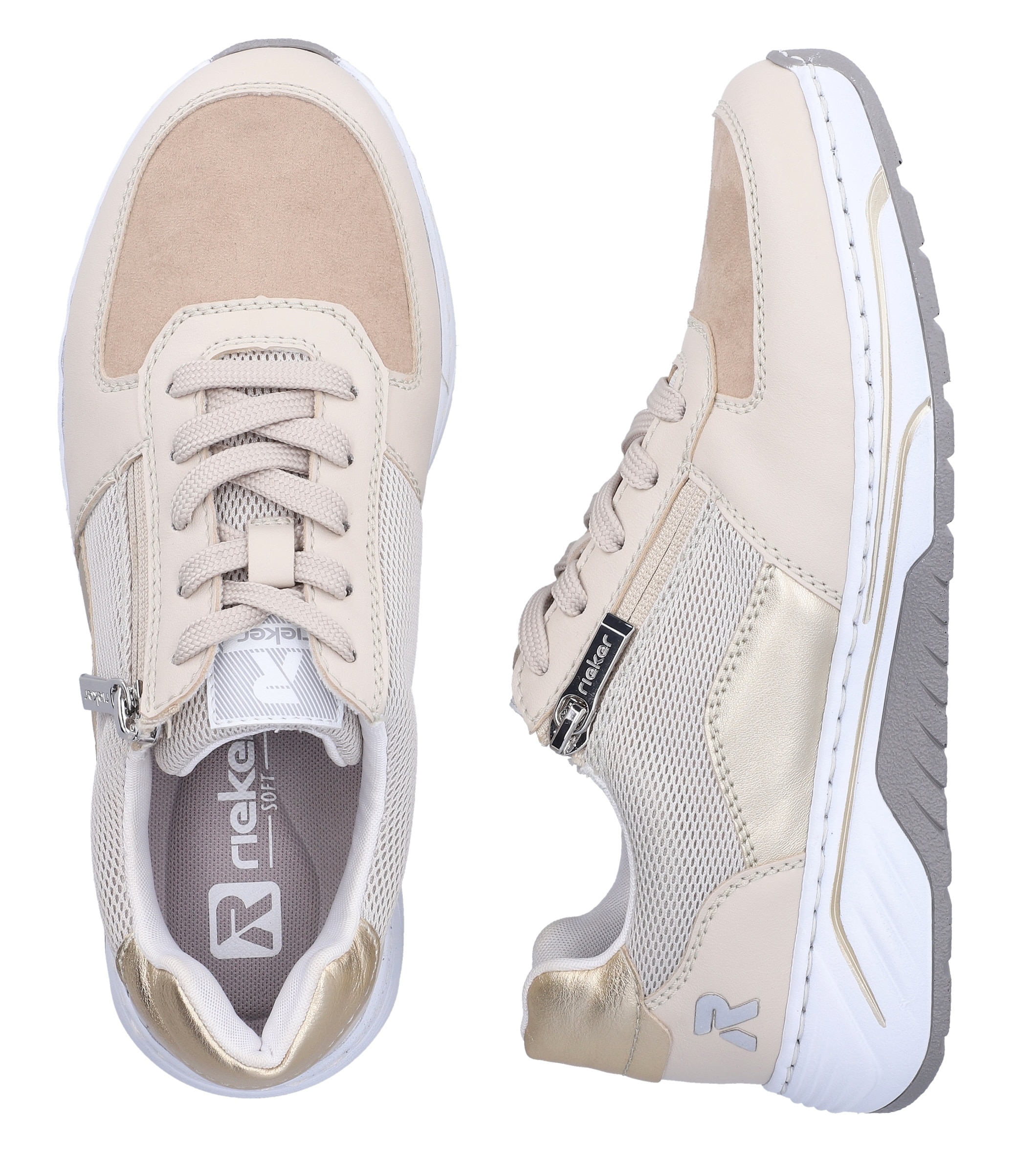 Rieker Sneaker  Schnürschuh, Halbschuh, Freizeitsneaker mit Reißverschluss