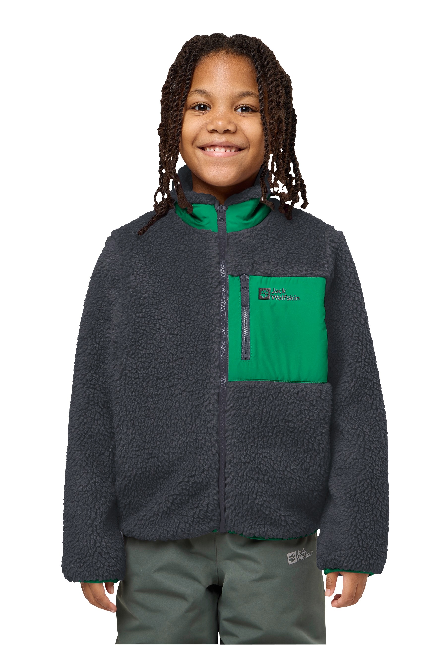 Jack Wolfskin Fleecejacke "ICE CURL JACKET K" mit Eingrifftaschen und Brusttaschen, atmungsaktiv, winddicht