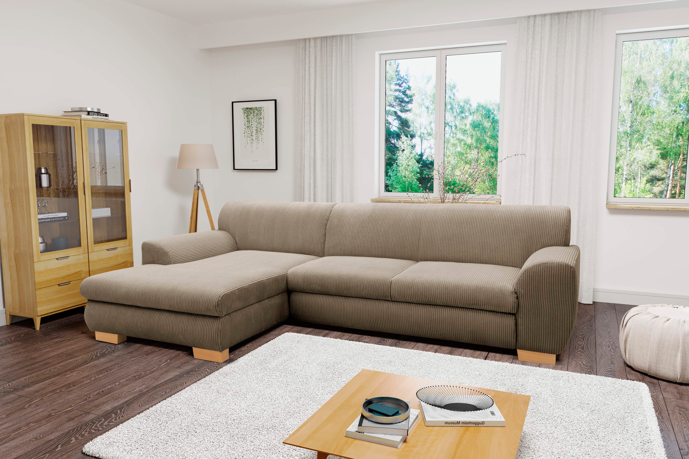 Home affaire Ecksofa "Nika zeitlos und elegant, L-Form", wahlweise mit Bett günstig online kaufen