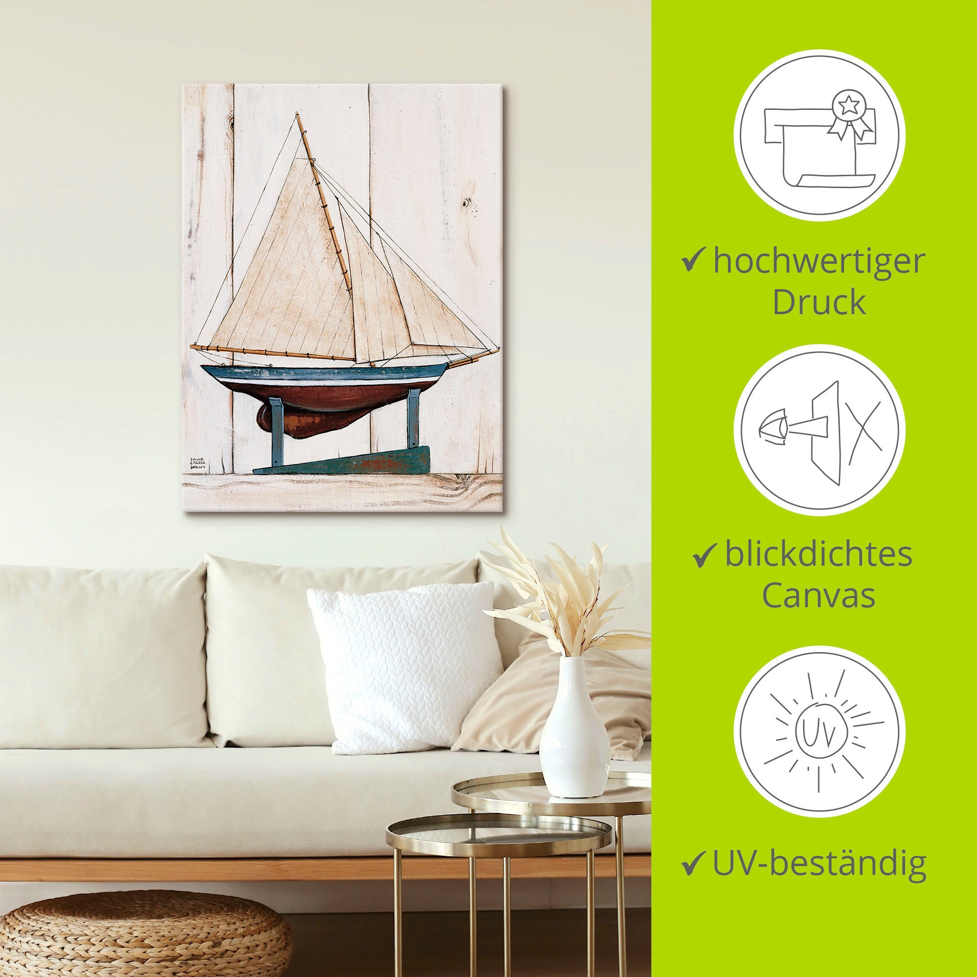 Artland Leinwandbild »Rennjacht«, Boote & Schiffe, (1 St.), auf Keilrahmen gespannt
