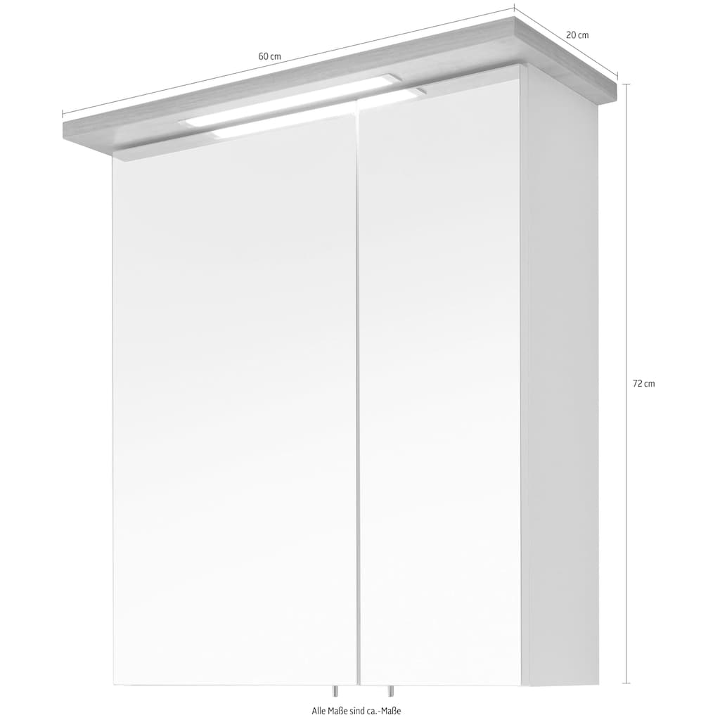 Saphir Spiegelschrank »Quickset 923 Badschrank, 2 Spiegeltüren, 2 Einlegeböden, 60 cm breit«