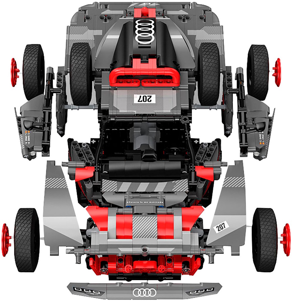 Jamara Konstruktions-Spielset »Audi RS Q e-tron 1:14 grau Bricks«, (1432 St.), im Maßstab 1:14, offiziell lizensiert