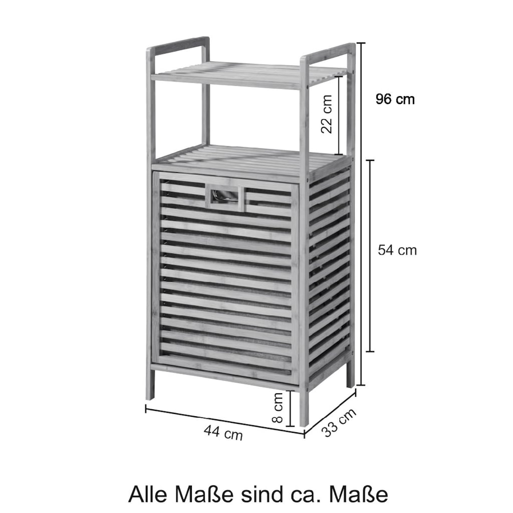 welltime Wäschetruhe »Panama«, Wäschesammler mit Ablage, Wäschekorb aus Bambus