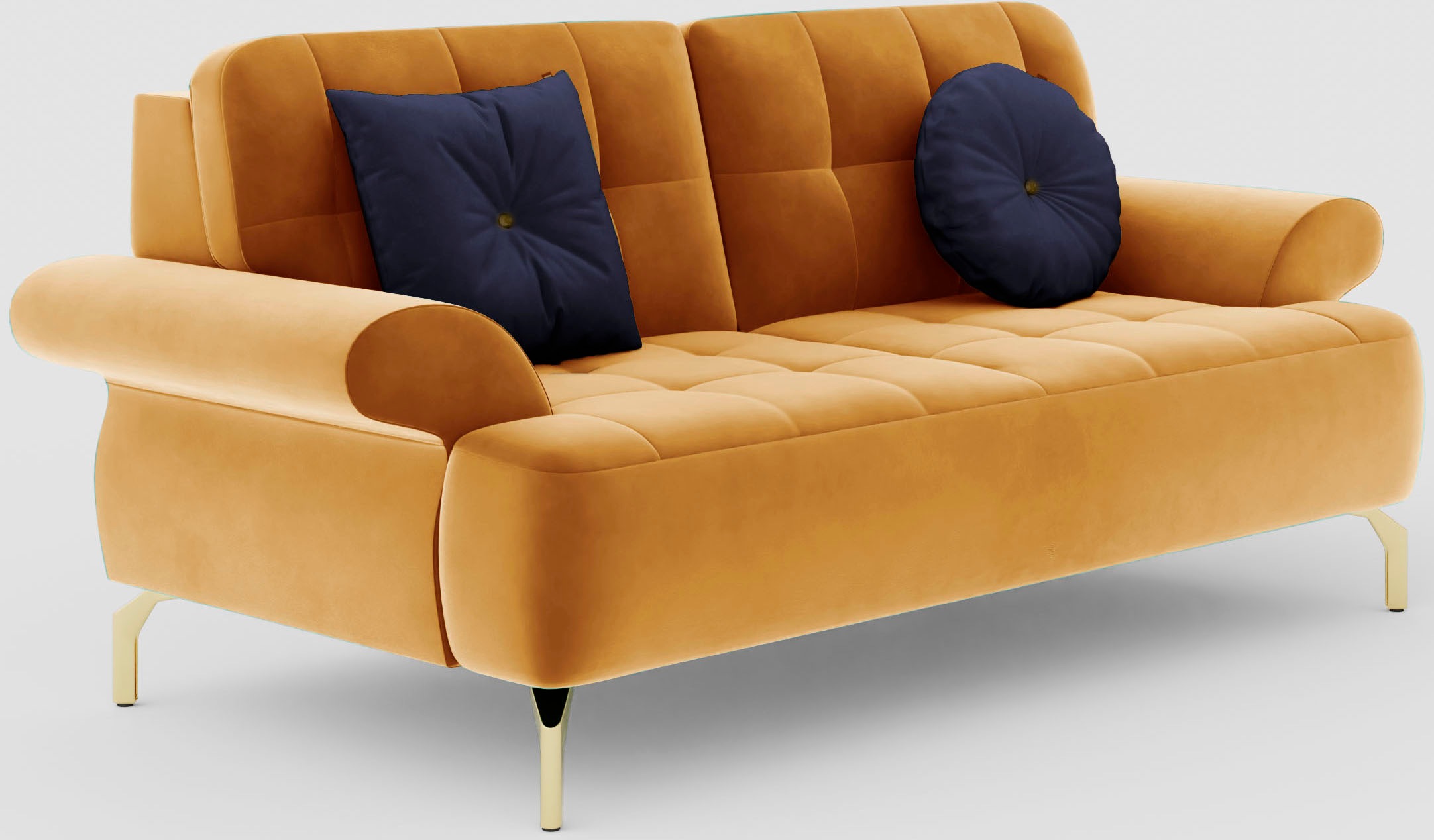 sit&more 2-Sitzer »Orient 1«, inkl. 2 Zierkissen mit Strass-Stein, goldfarbene Metallfüße