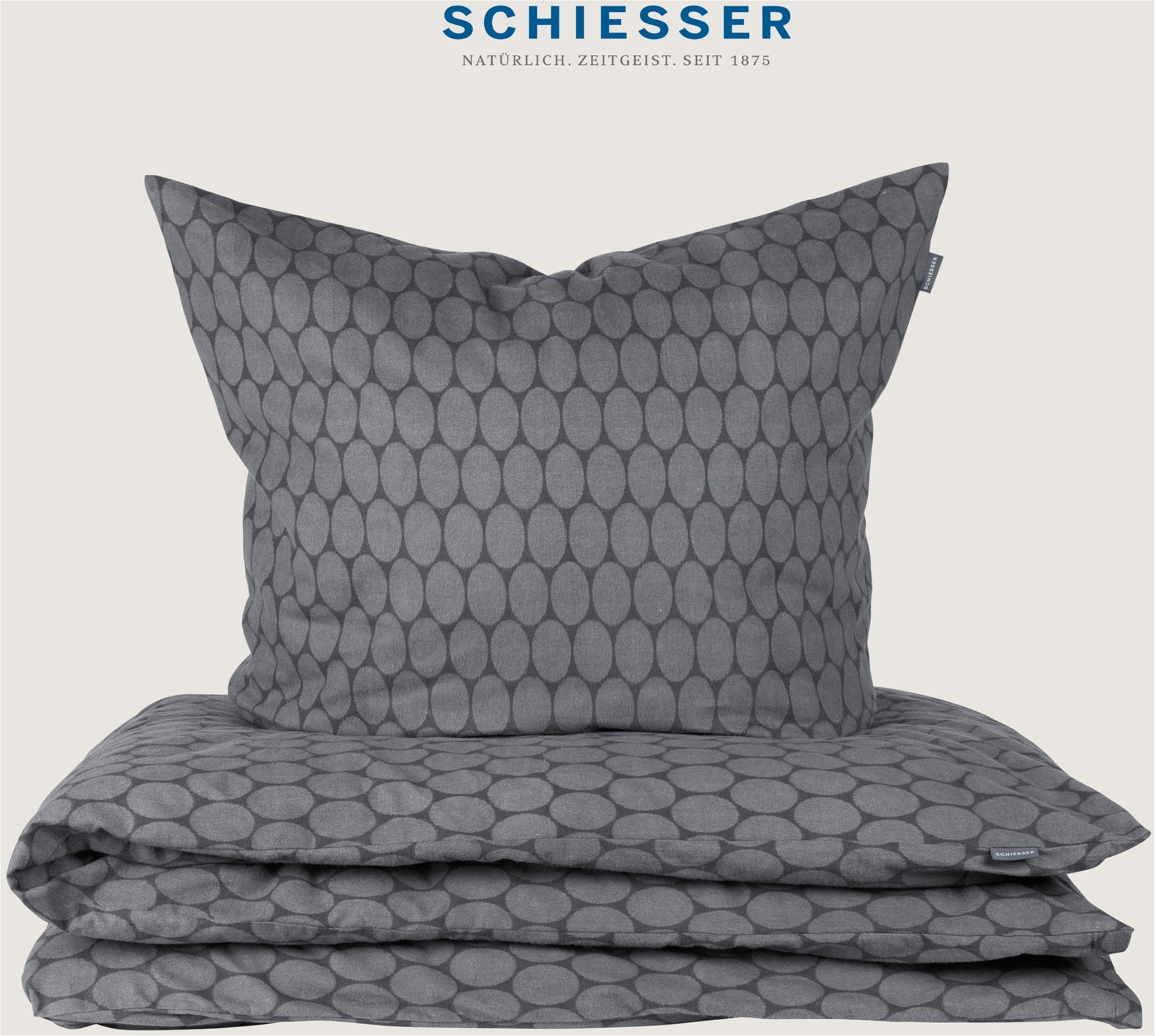 Schiesser Bettwäsche »Drops aus weicher Baumwolle mit modernem Grafikprint«, MADE IN GREEN by OEKO-TEX®-zertifiziert