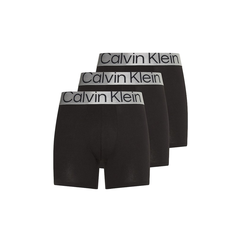 Calvin Klein Underwear Boxershorts, (Packung, 3 St., 3er-Pack), mit Logobund in dezentem grau