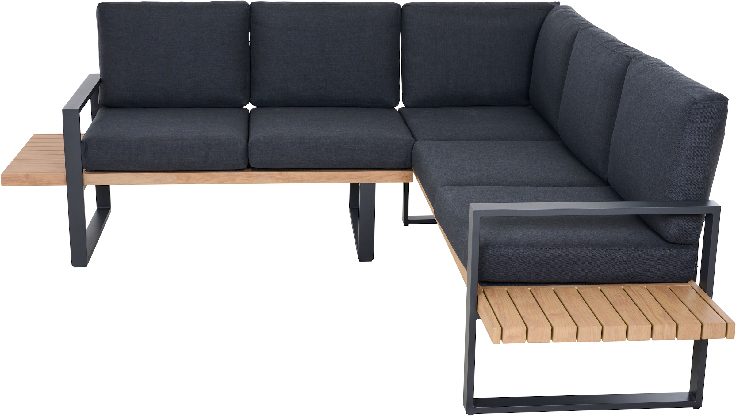 Siena Garden Gartensofa »BARI« Aluminium, teaklook, inkl. Kissen, Dining-Set 2-teilig