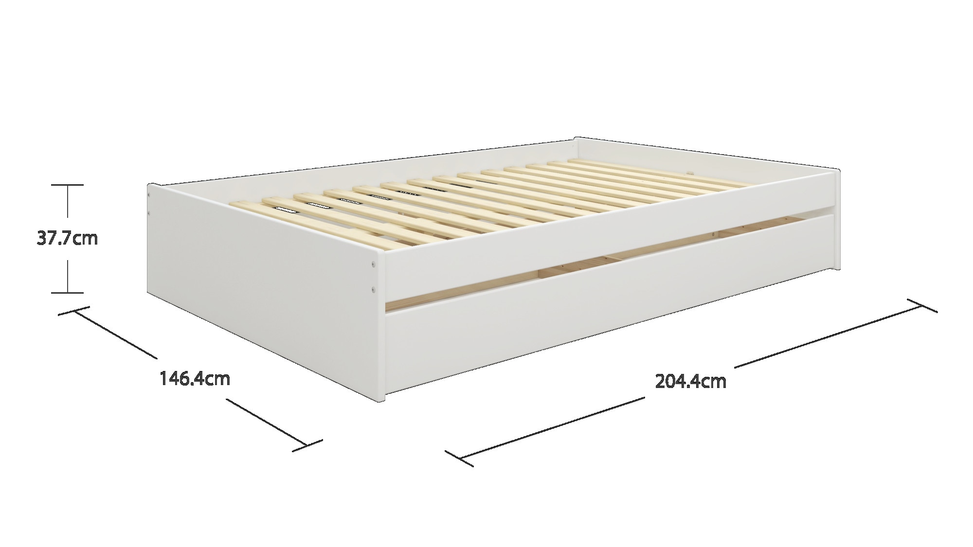 OTTO home Bett »Magdala, Futonbett, schlichtes Design, Top Qualität«, (Breite/ Belastbarkeit: 120cm/200 KG, 90cm/ 100KG), aus robustem MDF, Breite Liegefläche 140 cm, Bettkasten optional