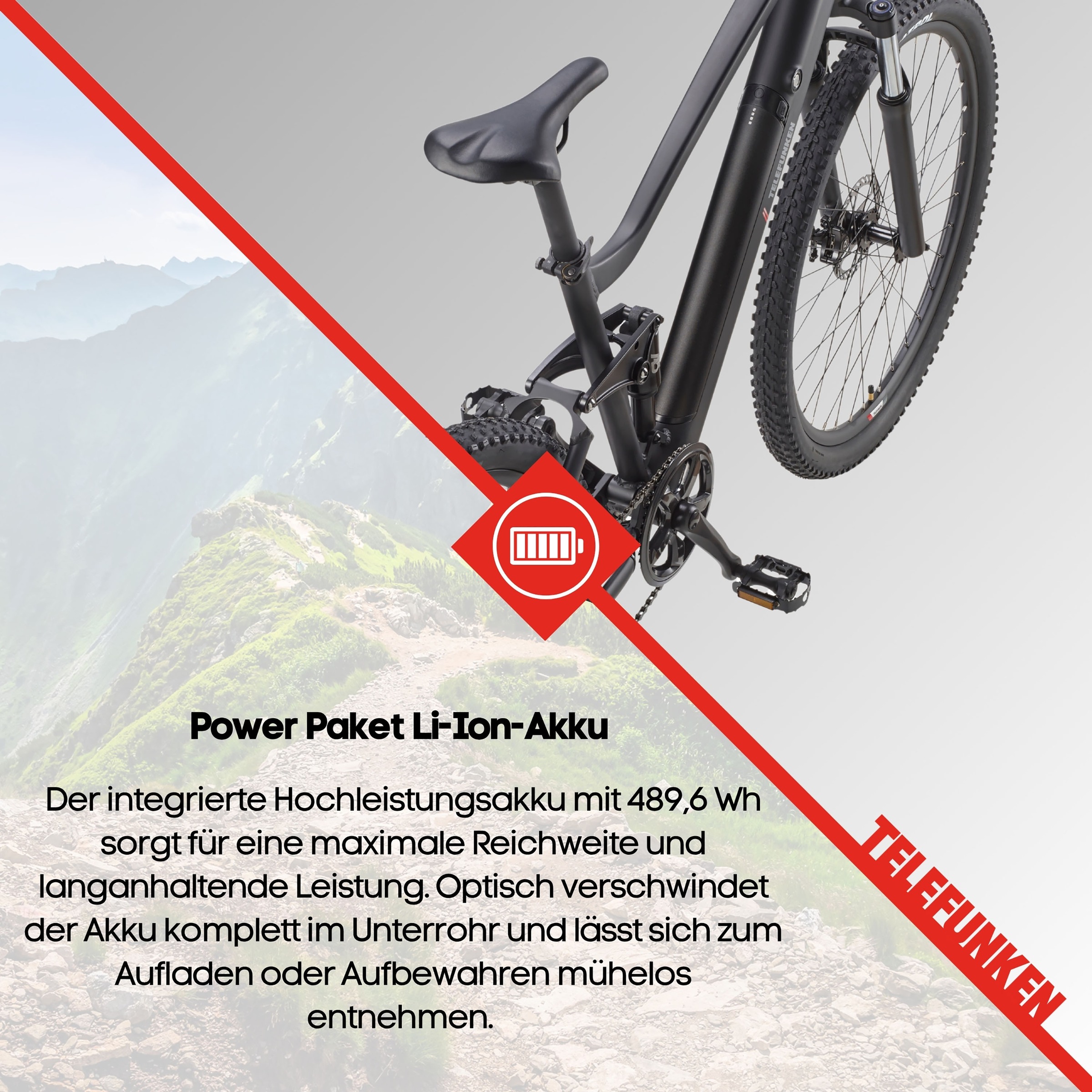 Telefunken »Aufsteiger M937« 7 Gang Shimano TY300D Schaltwerk Kettenschaltung Heckmotor 250 W Pedelec, Elektrofahrrad, Damen u. Herren, E-MTB, Mountainbike, 29 Zoll