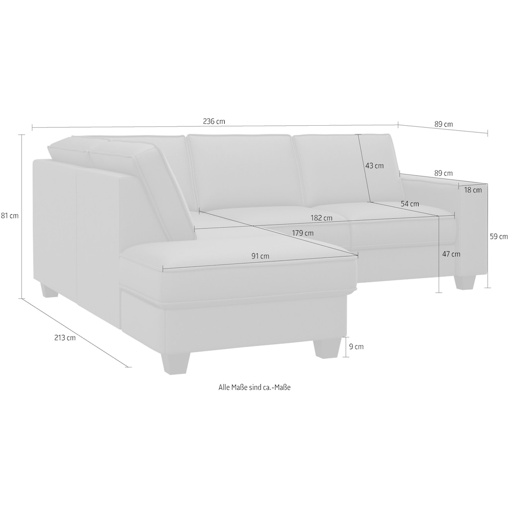 Home affaire Ecksofa »County«, (2 St.), wahlweise Ottomane links oder rechts, mit Federkern-Polsterung