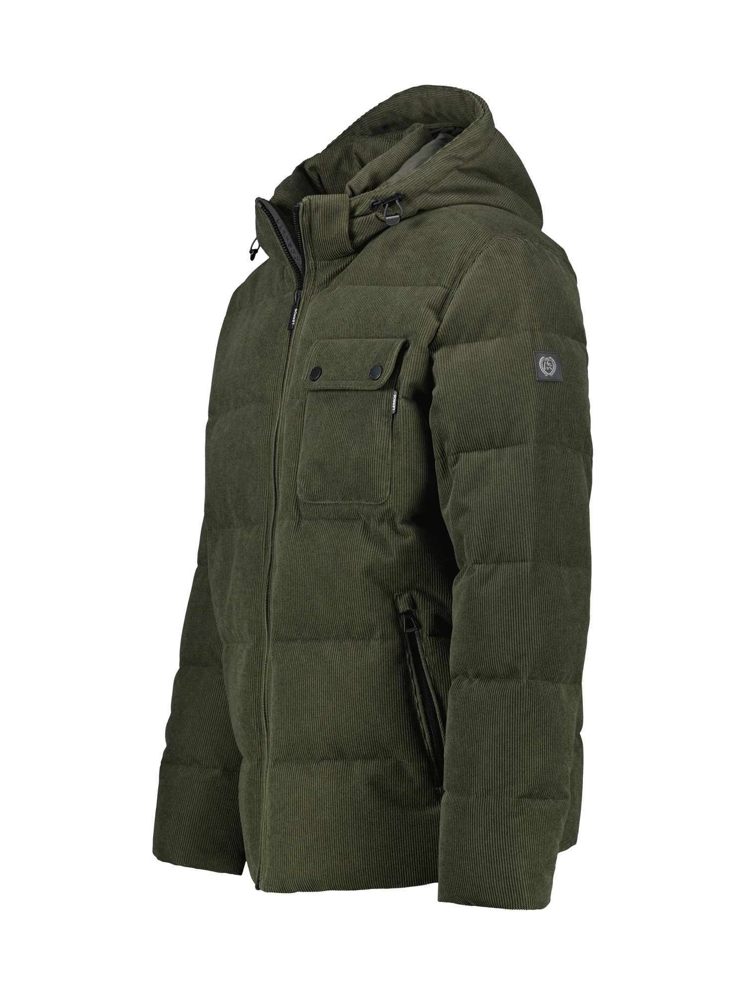 LERROS Steppjacke »LERROS Herren Steppjacke in funktionaler Cord-Optik«, mit Kapuze, Wasser- und windabweisend, atmungsaktiv