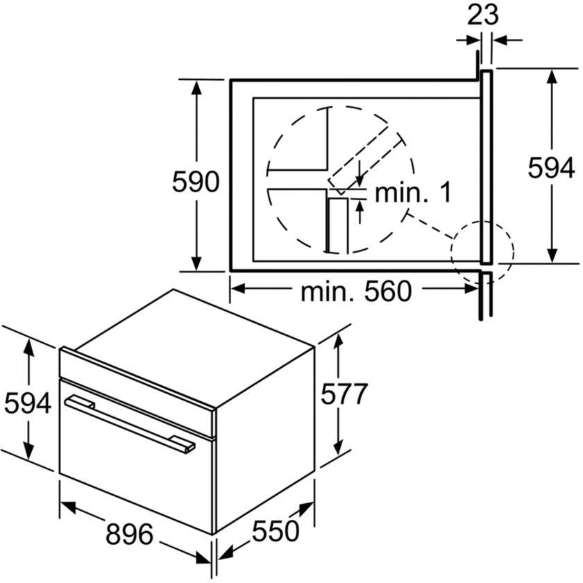 SIEMENS Einbaubackofen »VB578D0S0«, iQ500, VB578D0S0, mit 1-fach-Teleskopauszug, touchControl