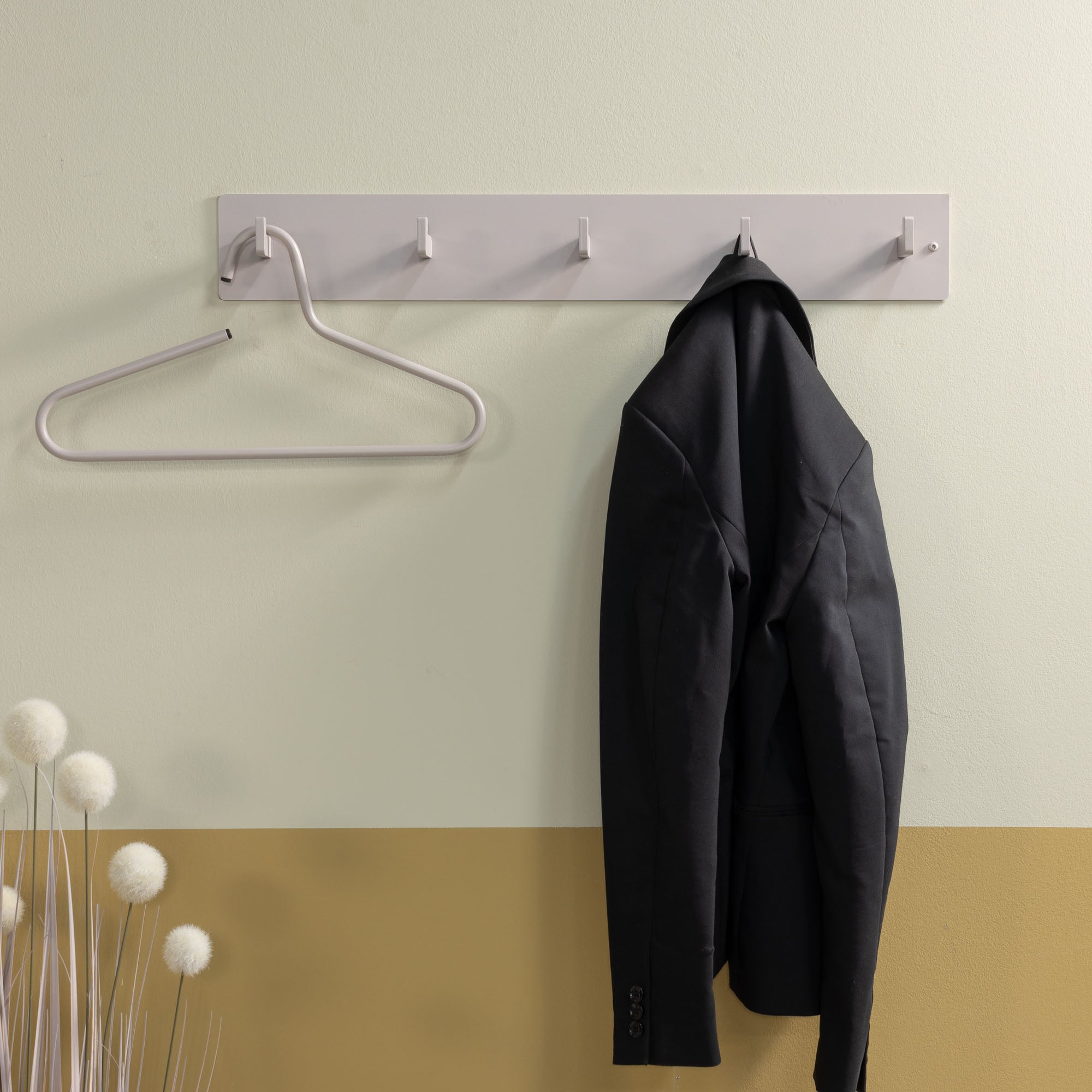 Spinder Design Garderobenhaken Metall, Zeitloses Design, 5 Haken, Breite 70 cm