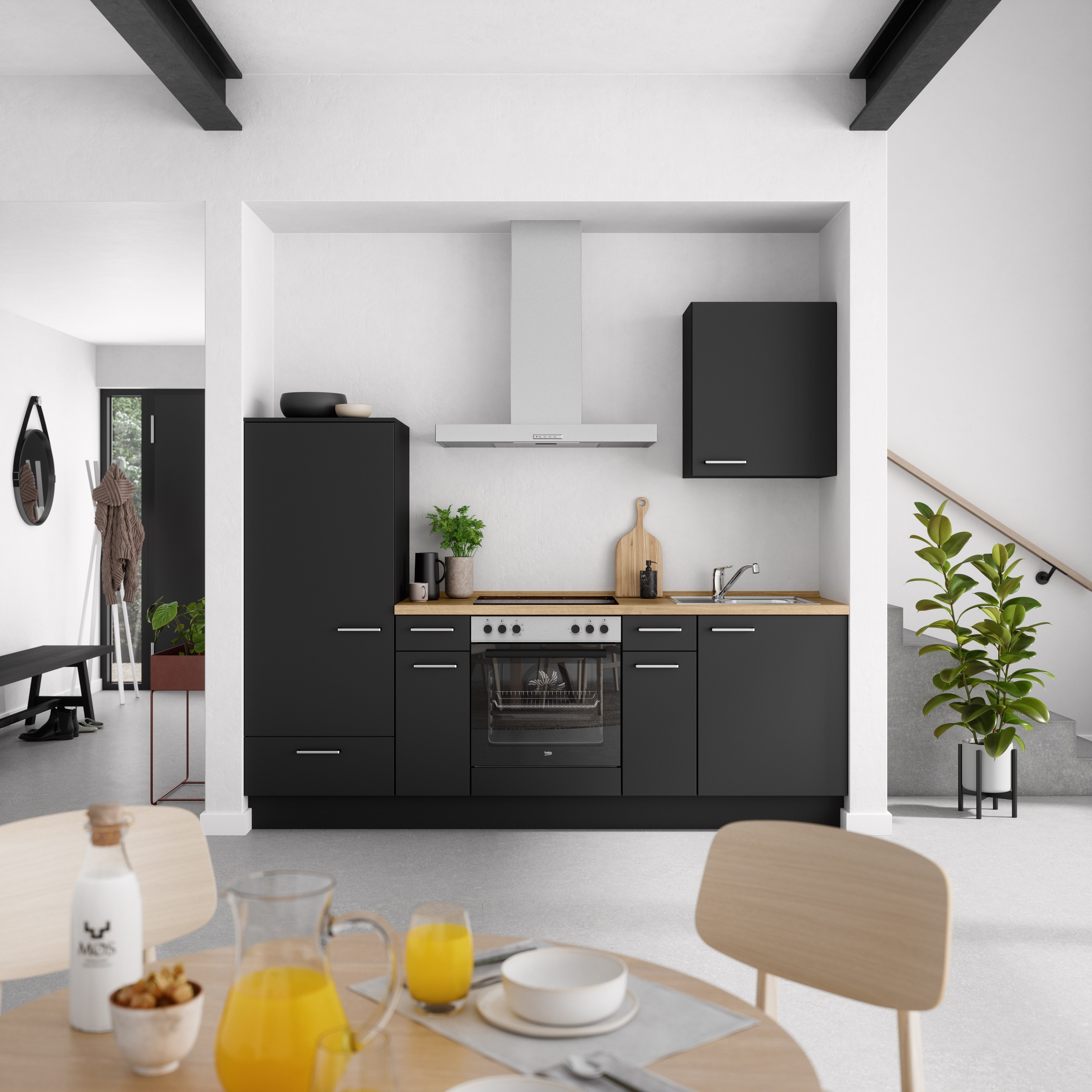 nobilia® Küchenzeile »"Touch I"«, vormontiert, Ausrichtung wählbar, Breite 240 cm, wahlw. mit E-Geräten