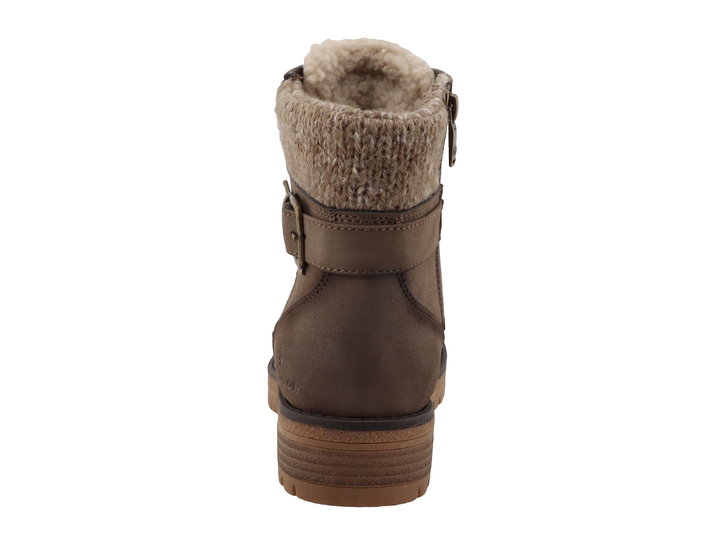 TOM TAILOR Winterstiefelette  Blockabsatz, Schnürboots mit modischem Strickkragen