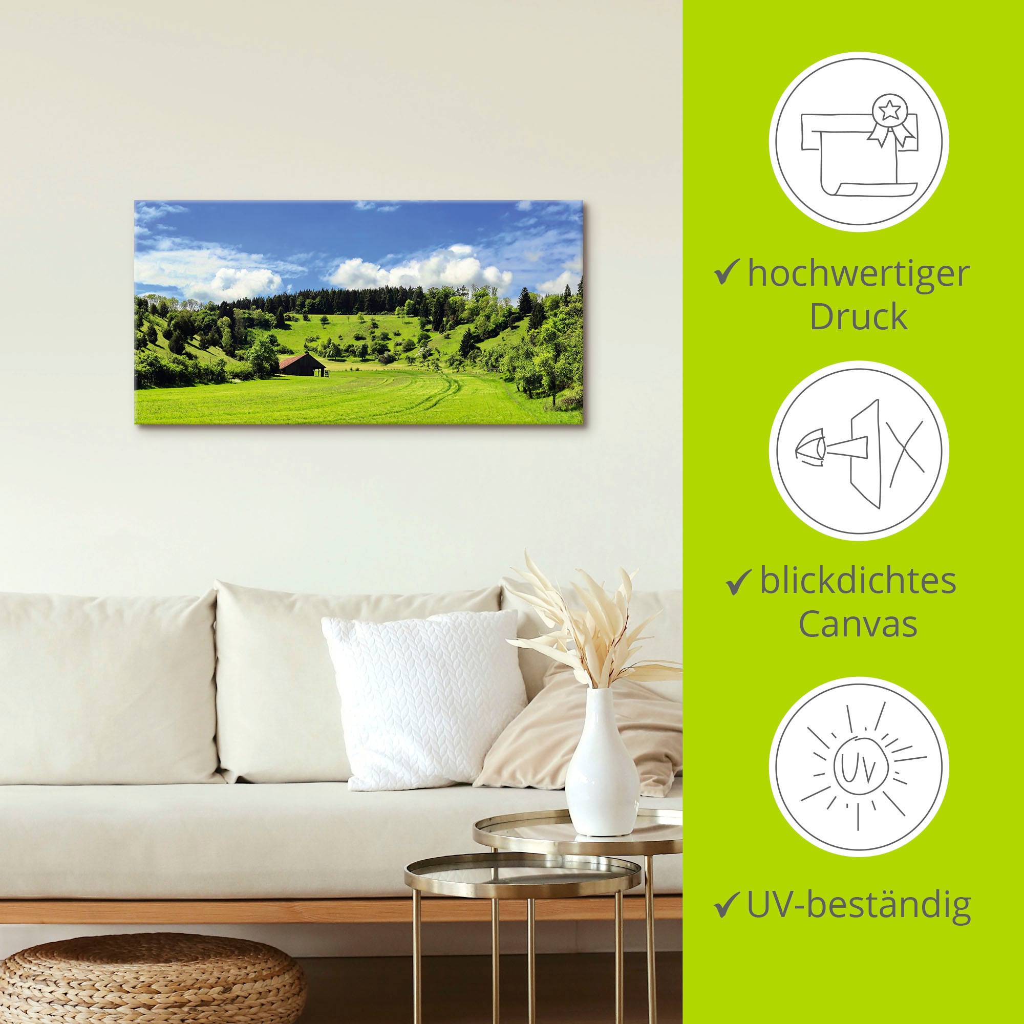 Artland Wandbild »Traumhafte Landschaft im Schwarzwald«, Wiesen & Baumbilder, (1 St.), als Alubild, Outdoorbild, Leinwandbild, Wandaufkleber, versch. Größen