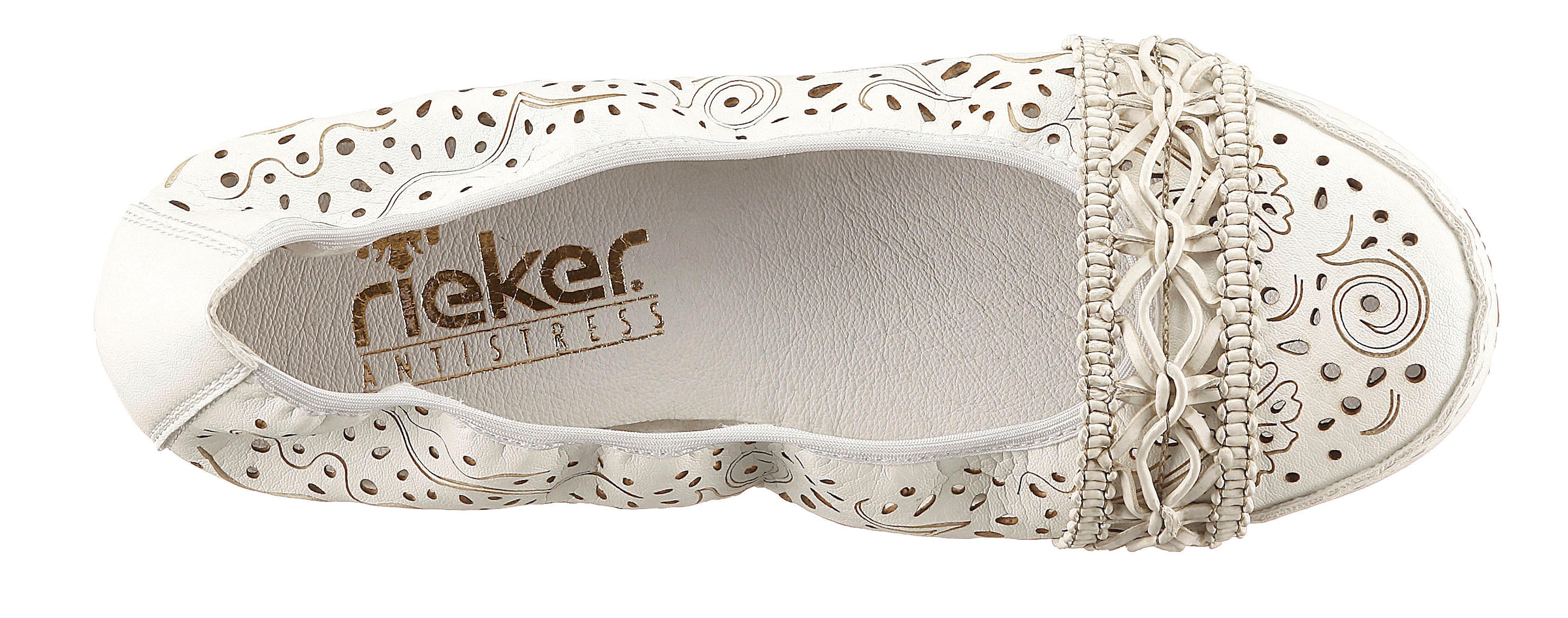 Rieker Ballerina, Slipper, Flache Schuhe mit Rundum-Gummizug