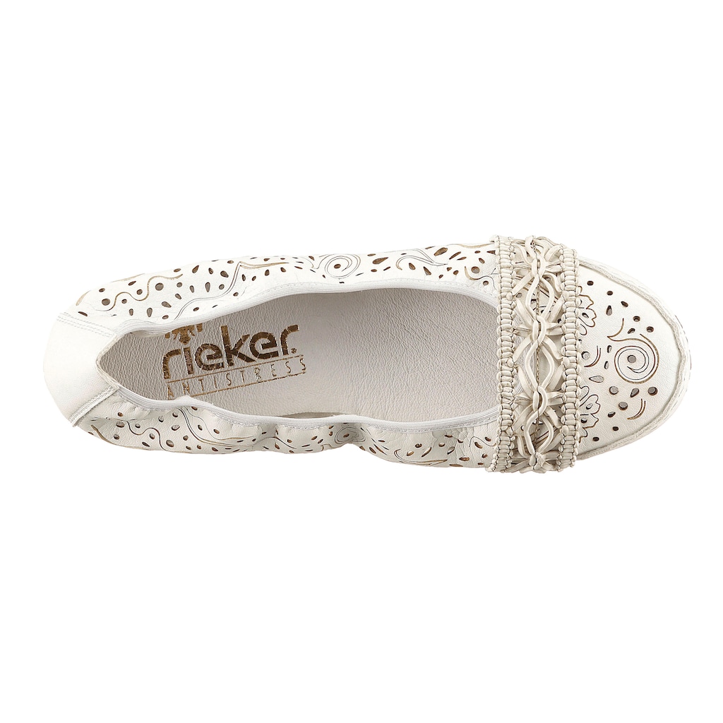 Rieker Ballerina, Slipper, Flache Schuhe mit Rundum-Gummizug