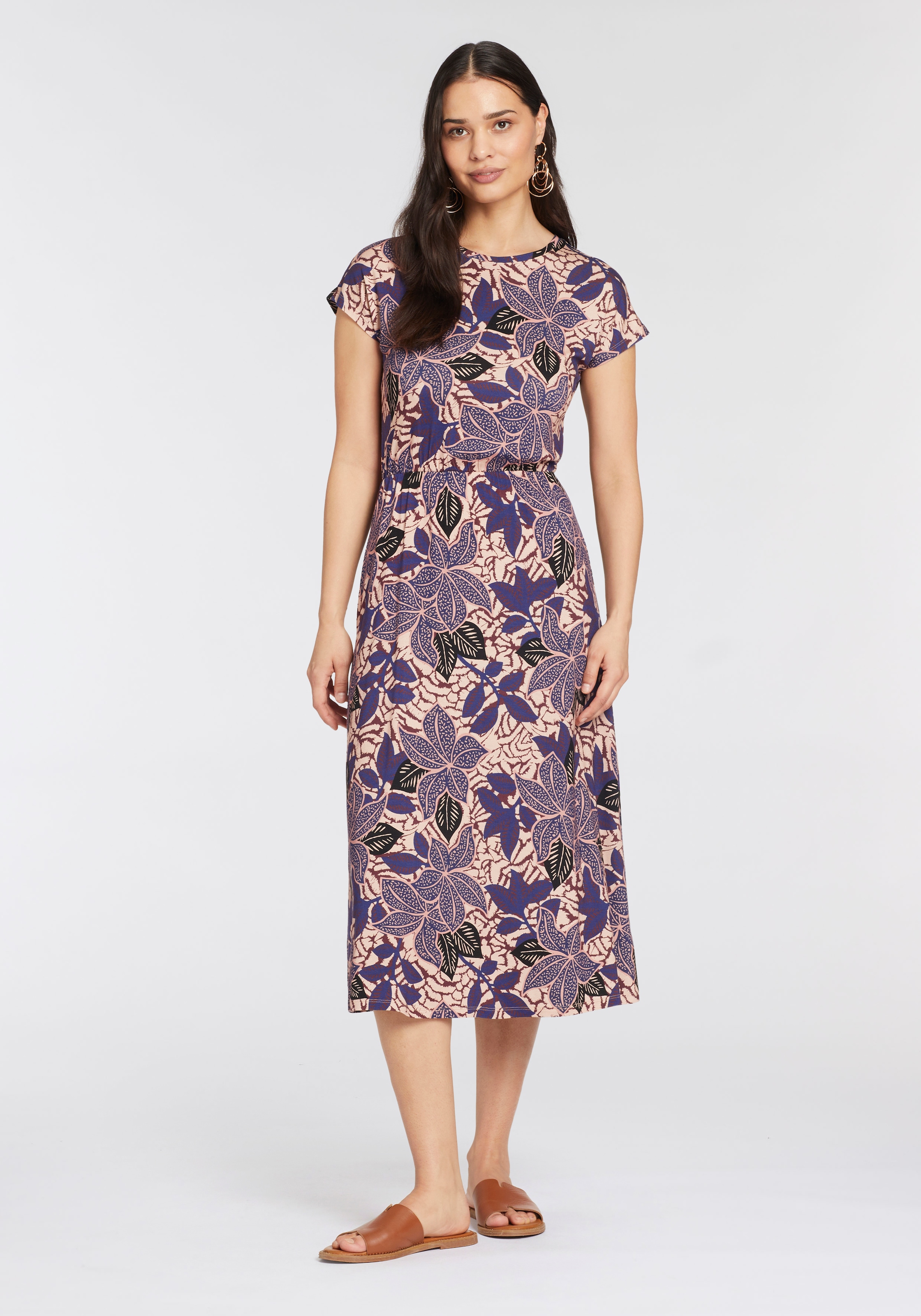 Laura Scott Midikleid, mit stylischem Allover-Print