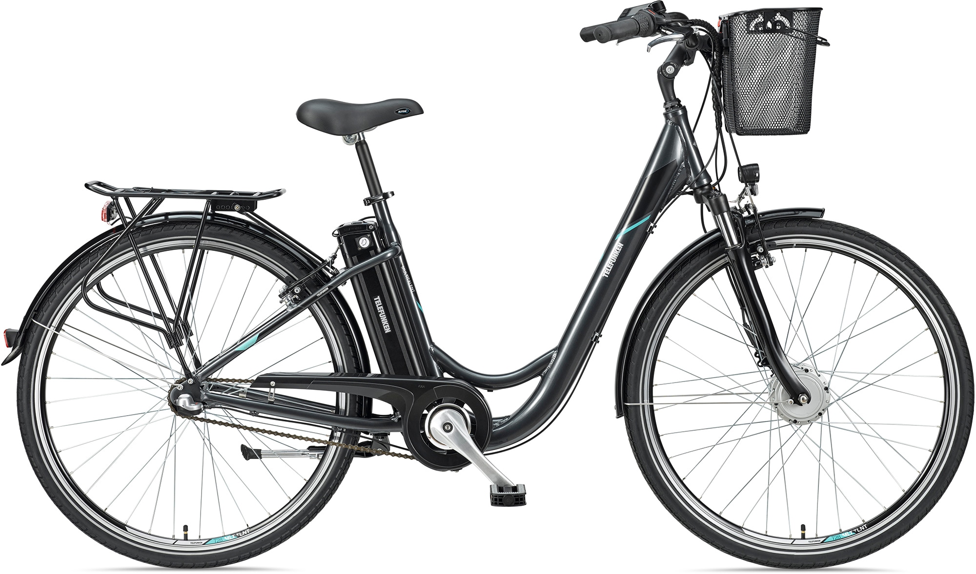 Telefunken E-Bike »Multitalent RC830«, 3 Gang, Shimano, Nexus, Frontmotor 250 W, mit Fahrradkorb, ebike Damen