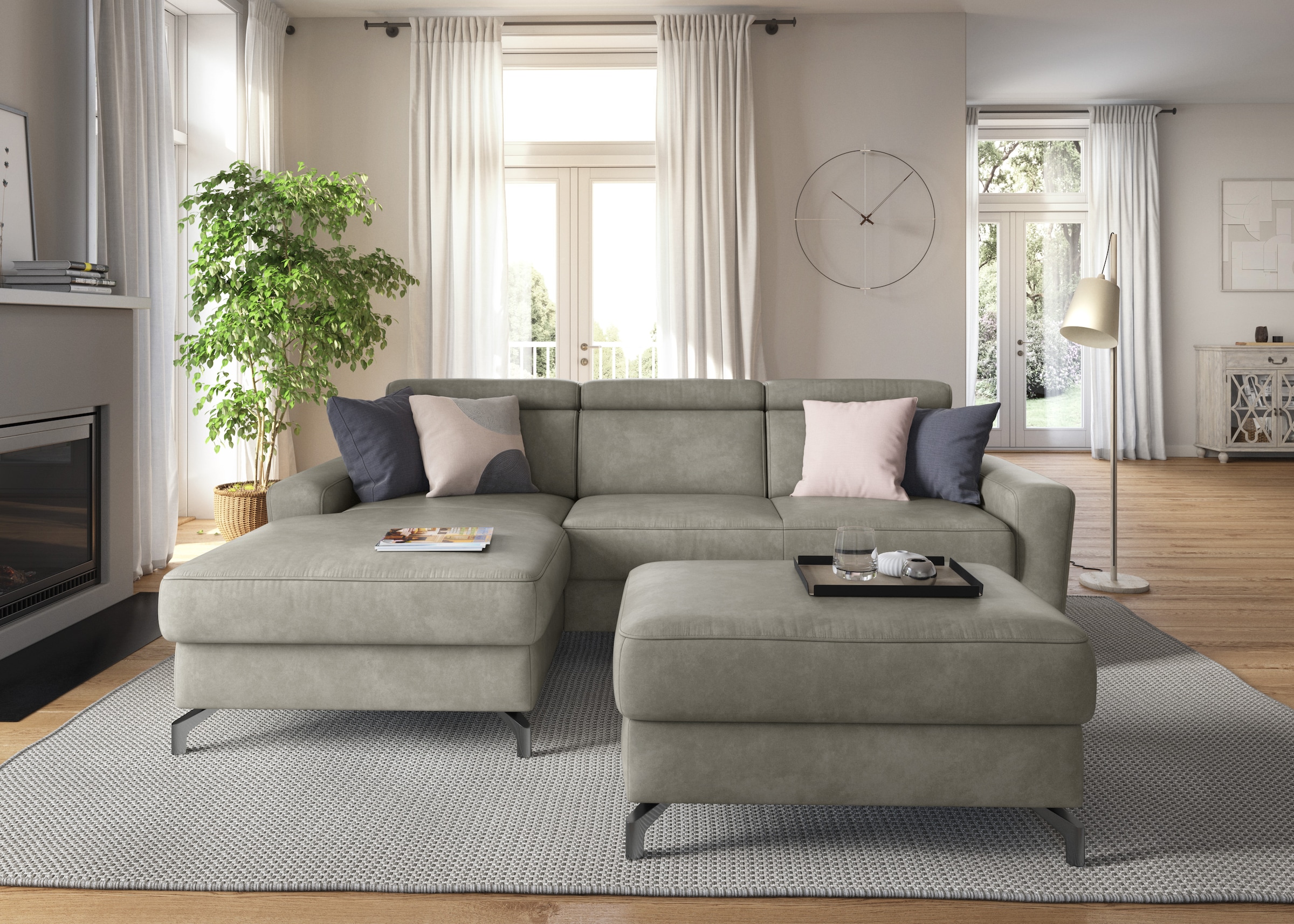 sit&more Ecksofa "Scarlett L-Form" inklusive Kopfteilverstellung, optional Schlaffunktion & Bettkasten