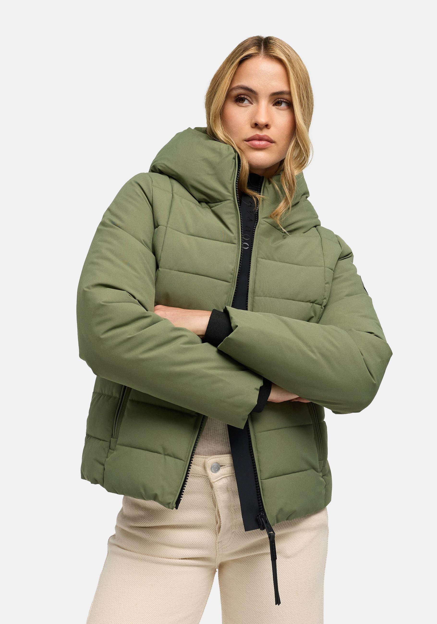 Navahoo Outdoorjacke "Stepptänzchen XIV" mit Kapuze Warme Damen Steppjacke mit Kapuze