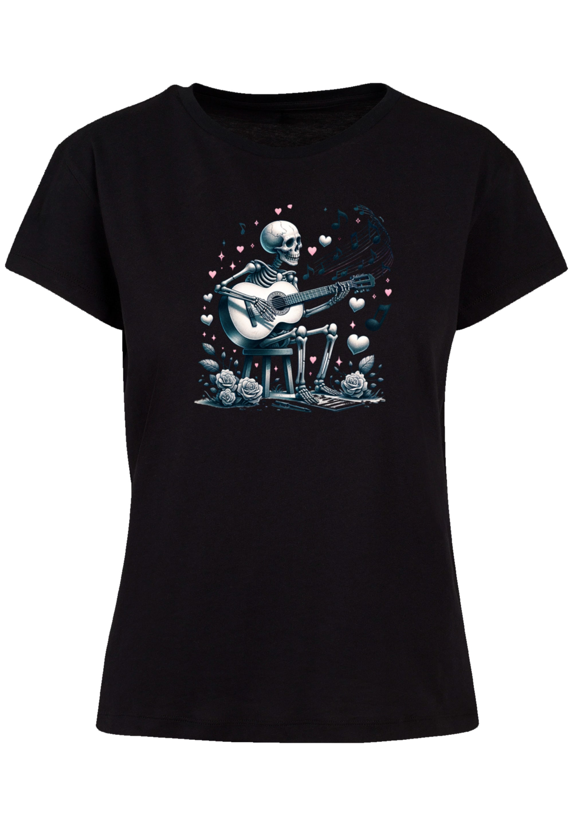 F4NT4STIC T-Shirt »Skelett spielt Gitarre, Musik, Liebe«, Premium Qualität